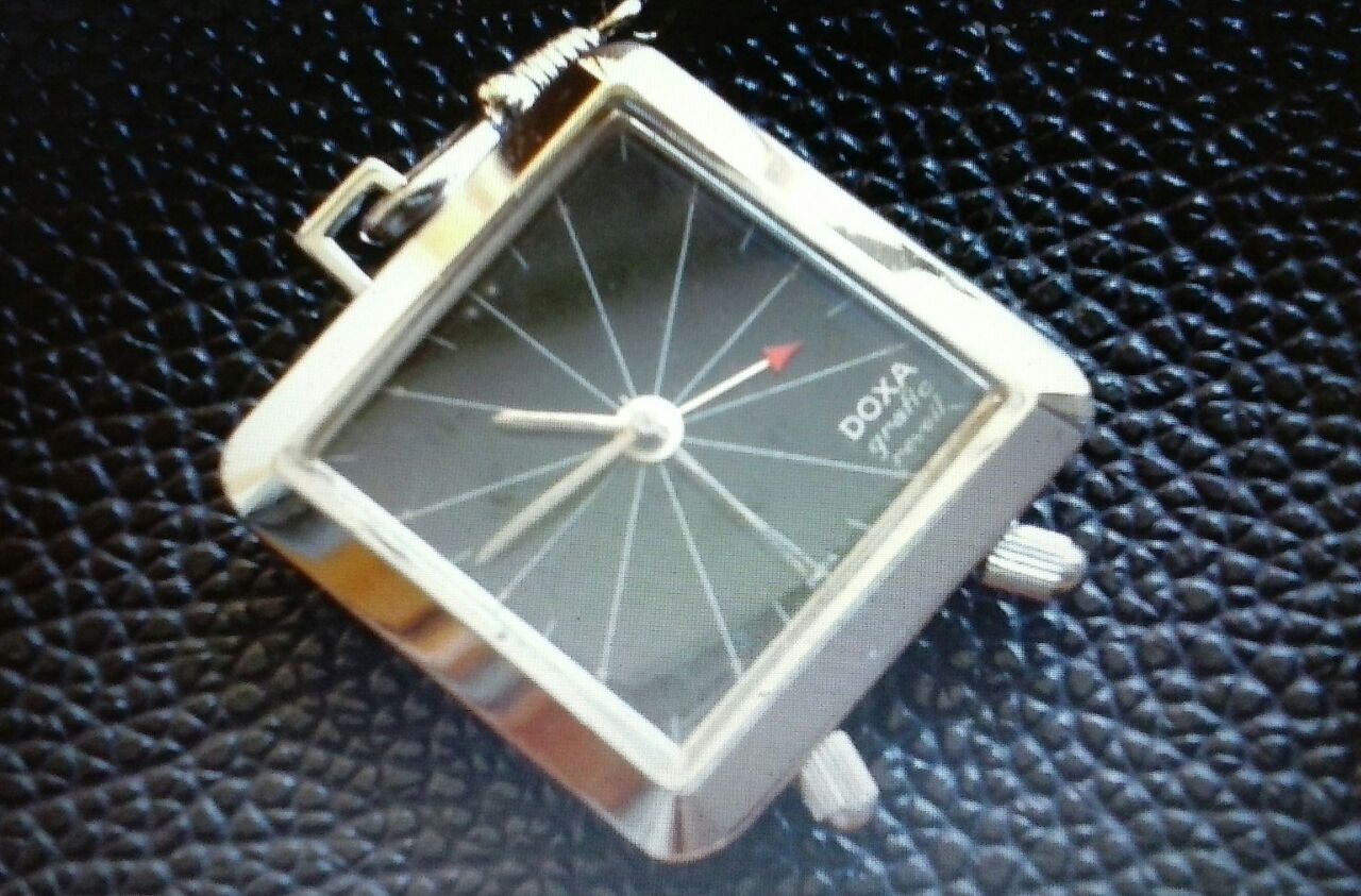 Doxa Grafic Reveil Travel/Table Clock Alarm Stainless Steel 1980 nice condition | San Giorgio a Cremano