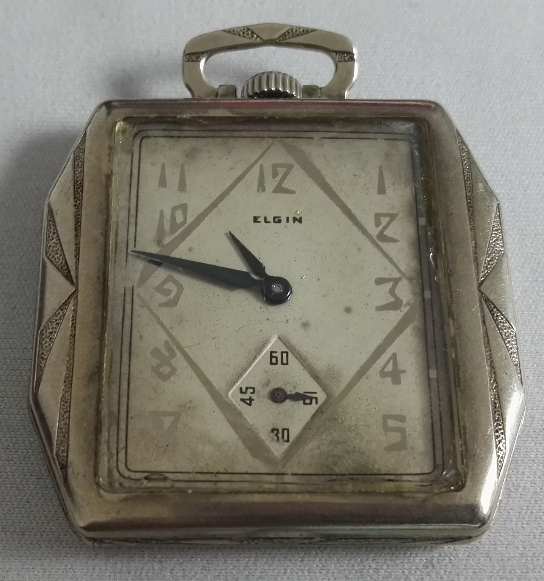 Elgin Antique Pocket Watch 1930 Elgin 14K White Gold GF 17-Jewels Grade 479 working | San Giorgio a Cremano