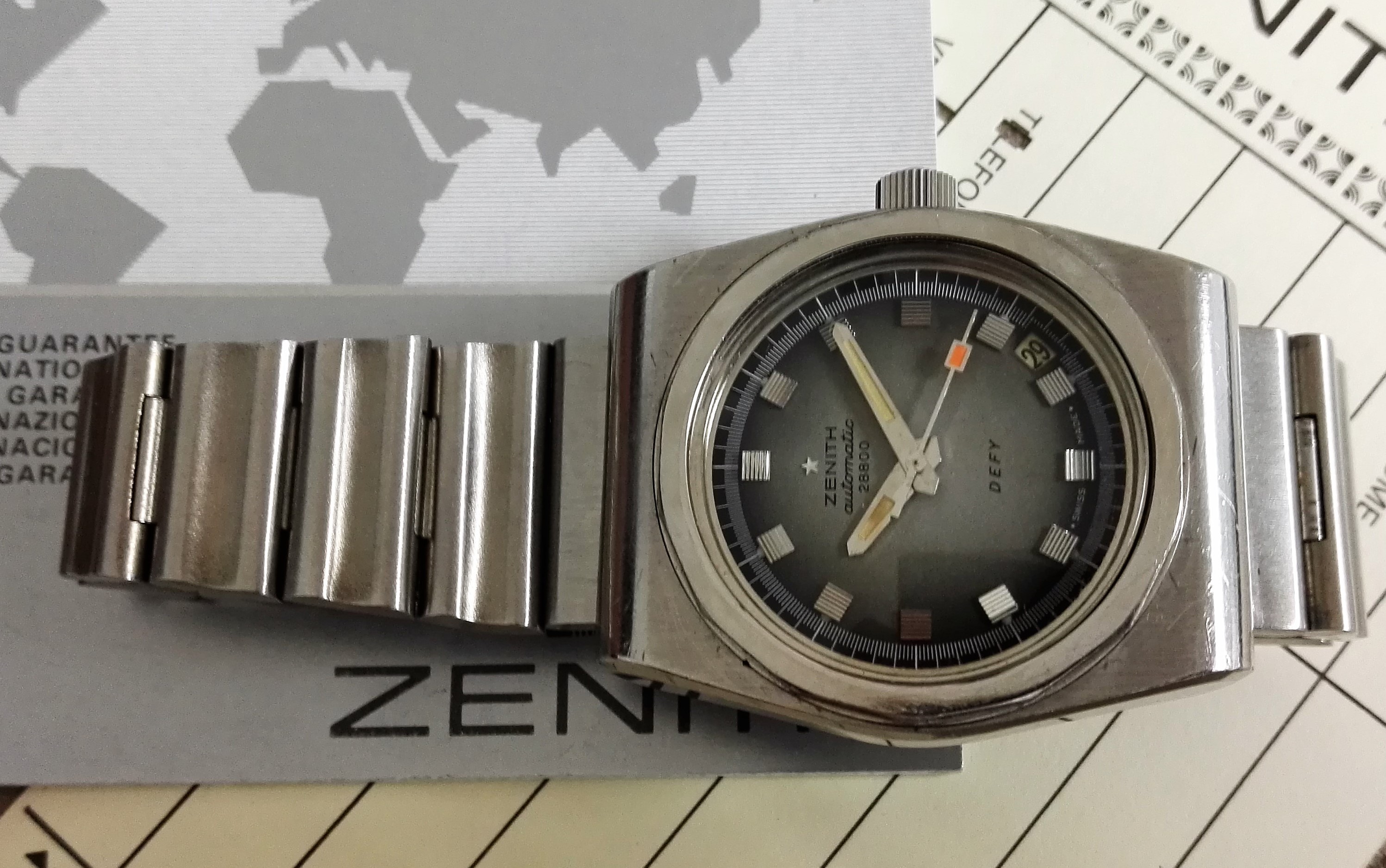 Zenith Defy Defy Steel Automatic Watch diver vintage grey dial full set