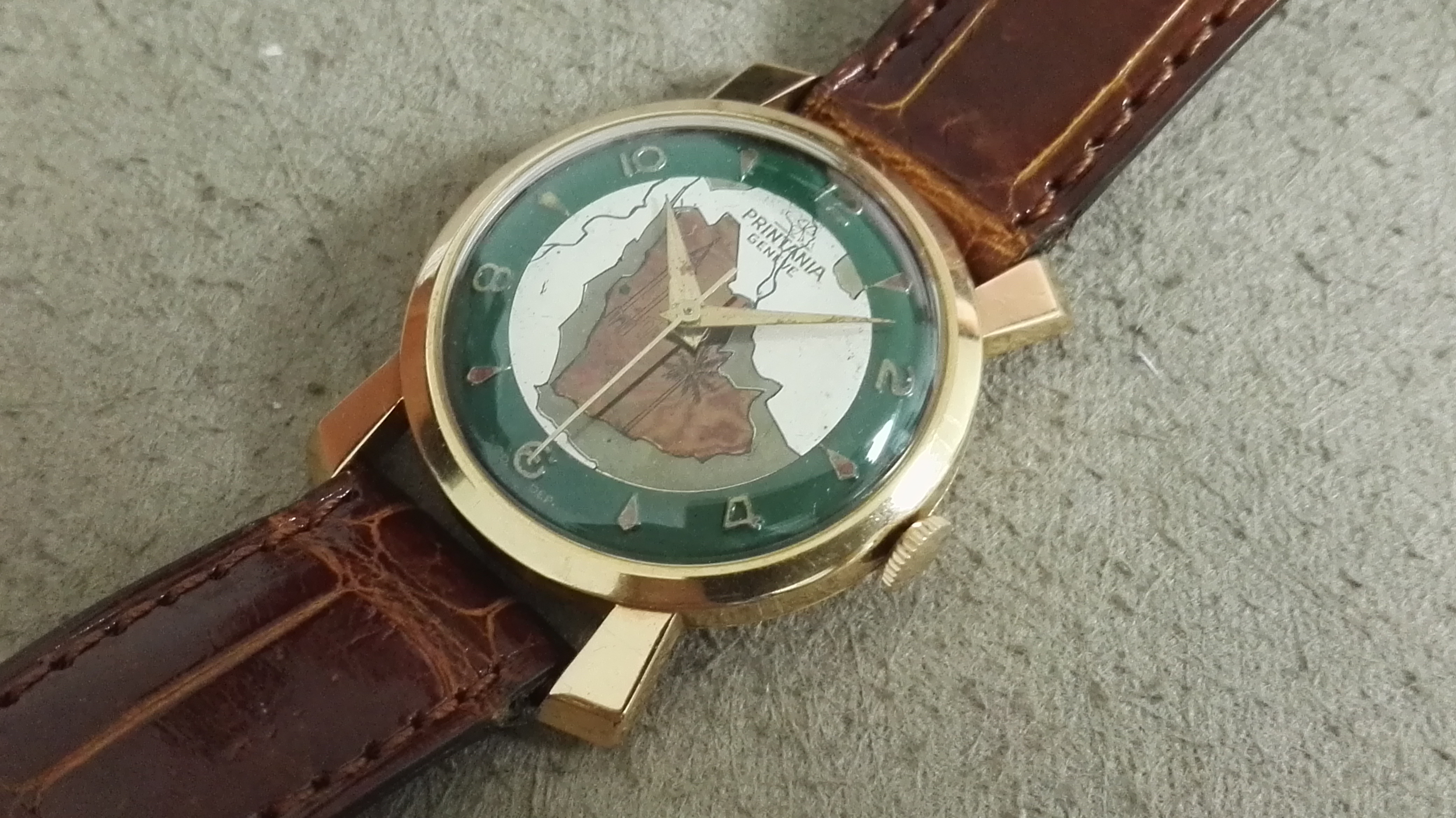 Anonimo Printania Rare Swiss wrist watch enamel dial 18 kt rose gold mm 30 | San Giorgio a Cremano