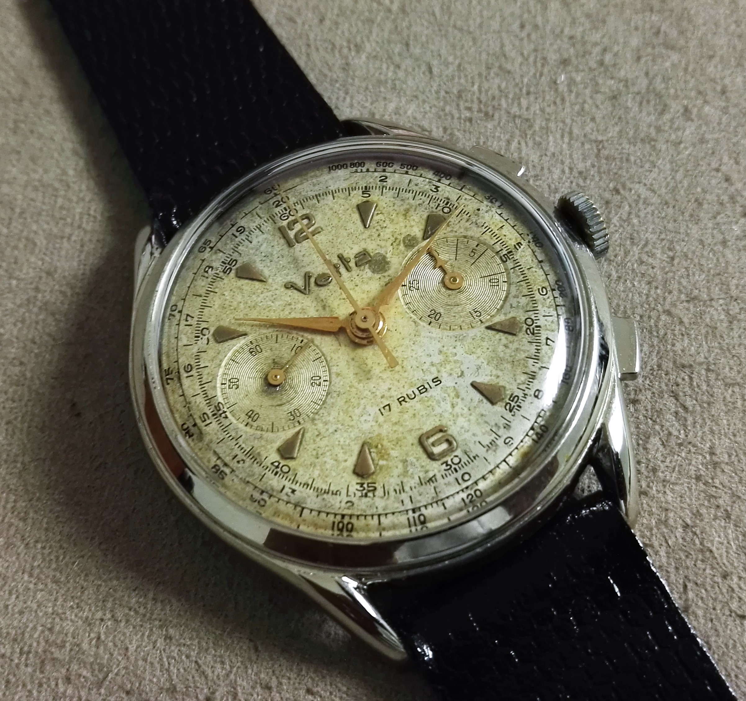 Anonimo Vetta Vintage chronograph oversize Valjoux 23 mm 38 just serviced | San Giorgio a Cremano