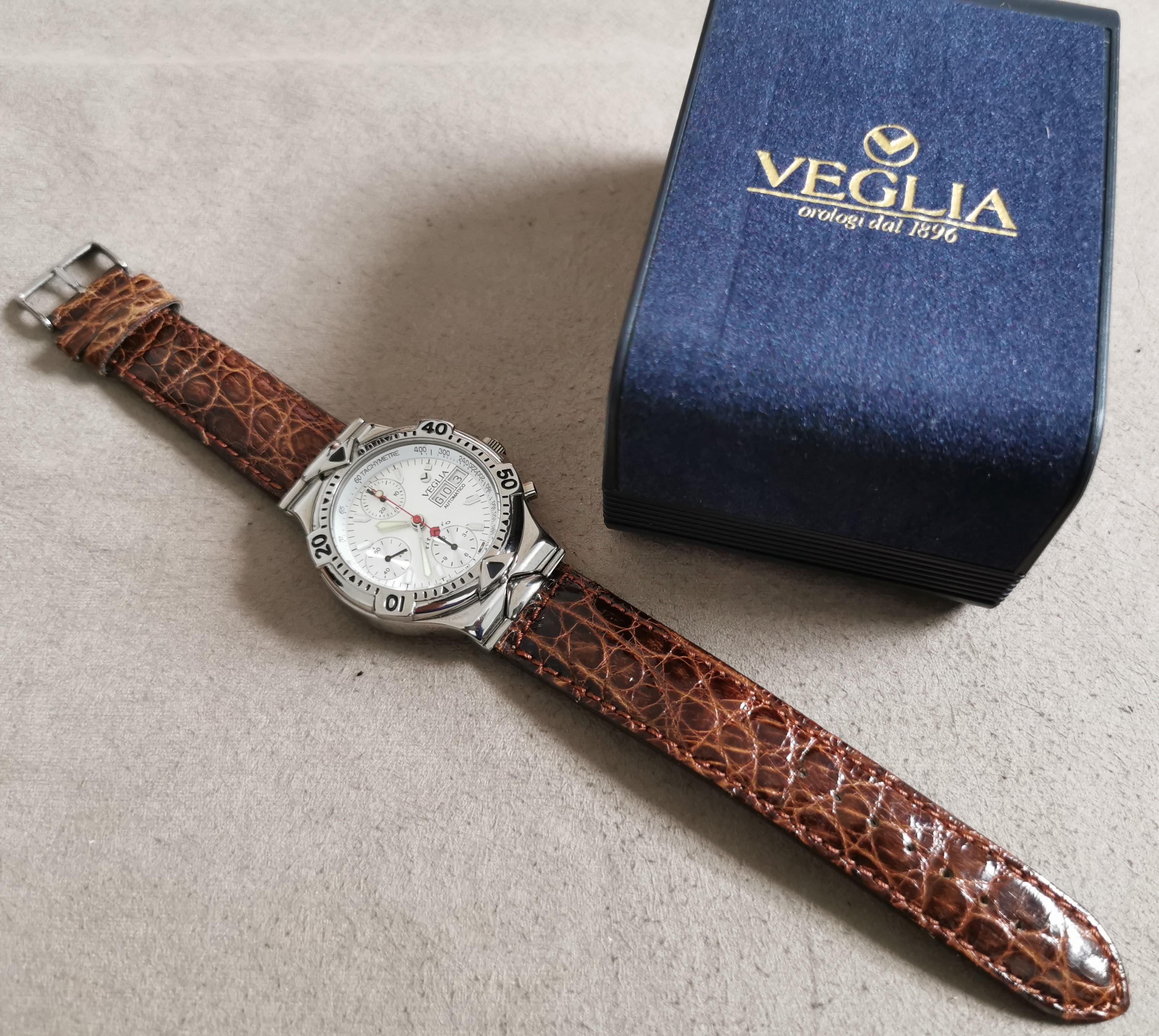 Anonimo Veglia titanium chronograph - Ref. 4010 • Cal. Valjoux ETA 7750 - newoldstock - box | San Giorgio a Cremano