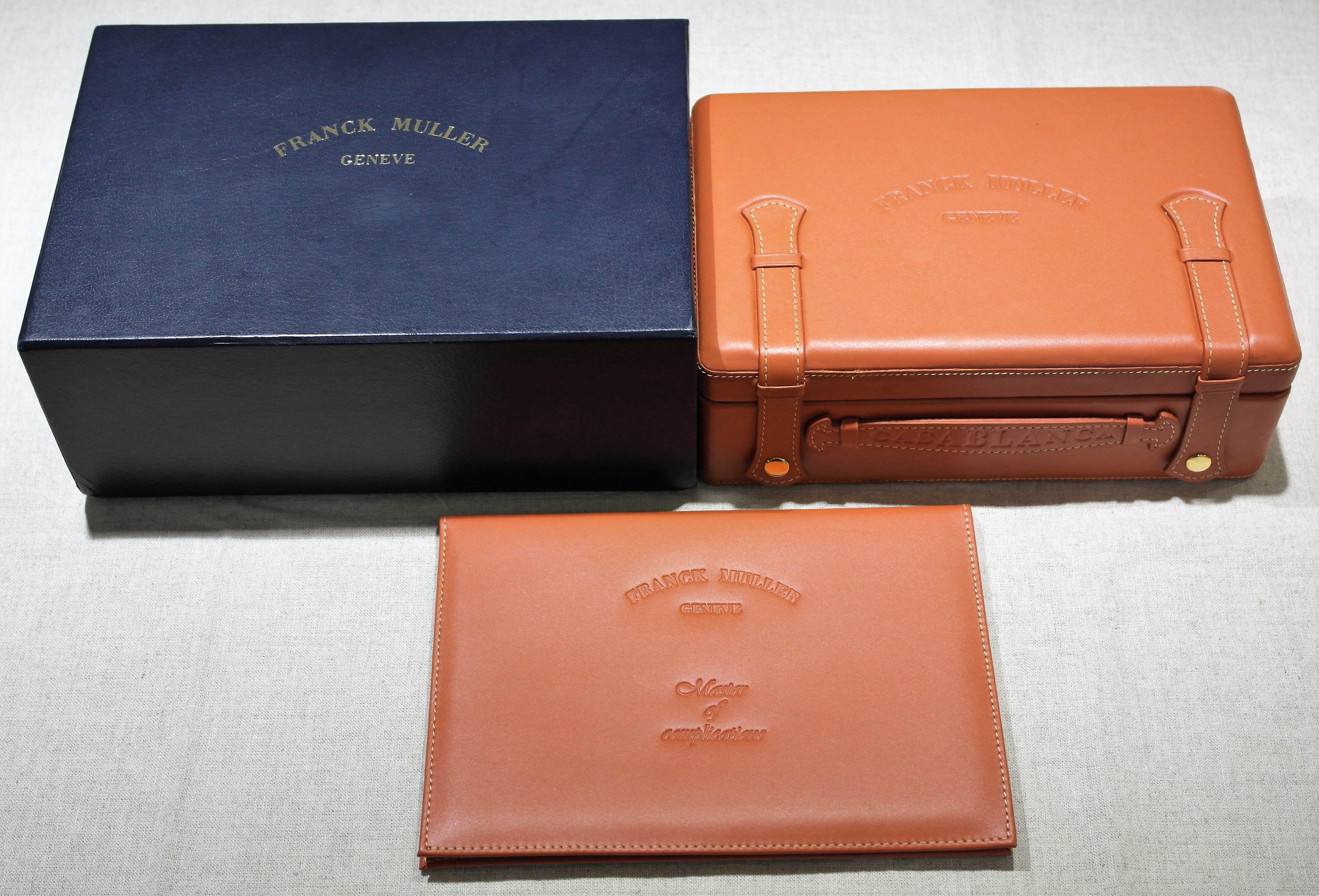 Franck Muller Original leather watch box for Casablanca models complete wallet and outer box like new | San Giorgio a Cremano