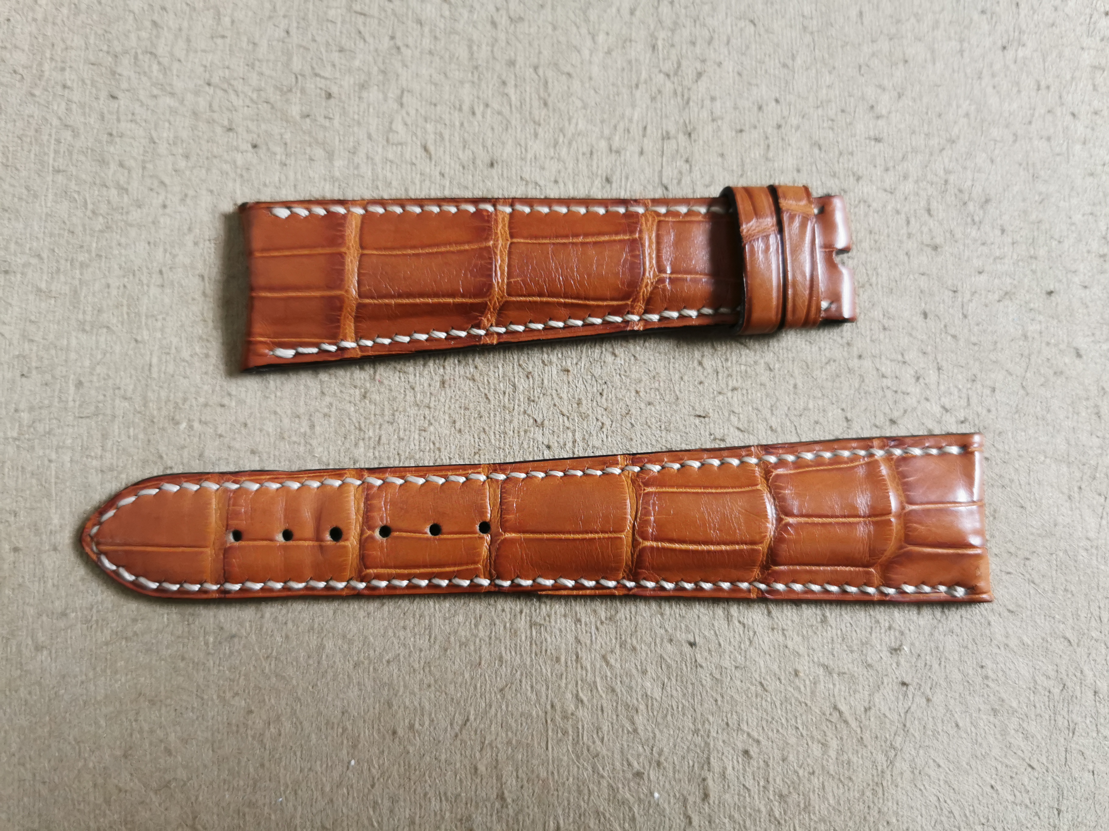 Girard Perregaux leather croco strap ligth brown " Cousu Main " mm 21/16 newoldstock | San Giorgio a Cremano