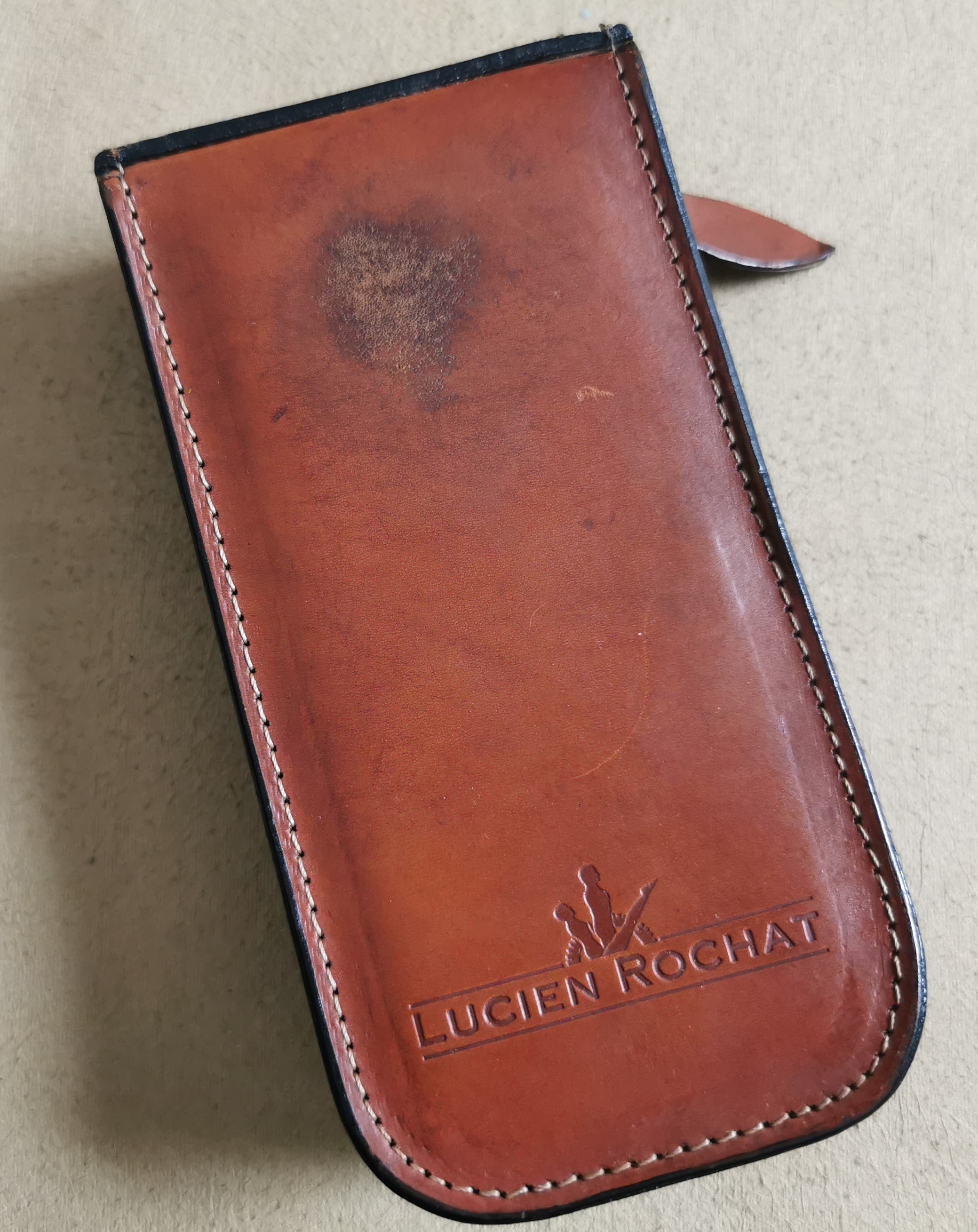 Lucien Rochat vintage leather ligth brown box for two watches in used condition | San Giorgio a Cremano