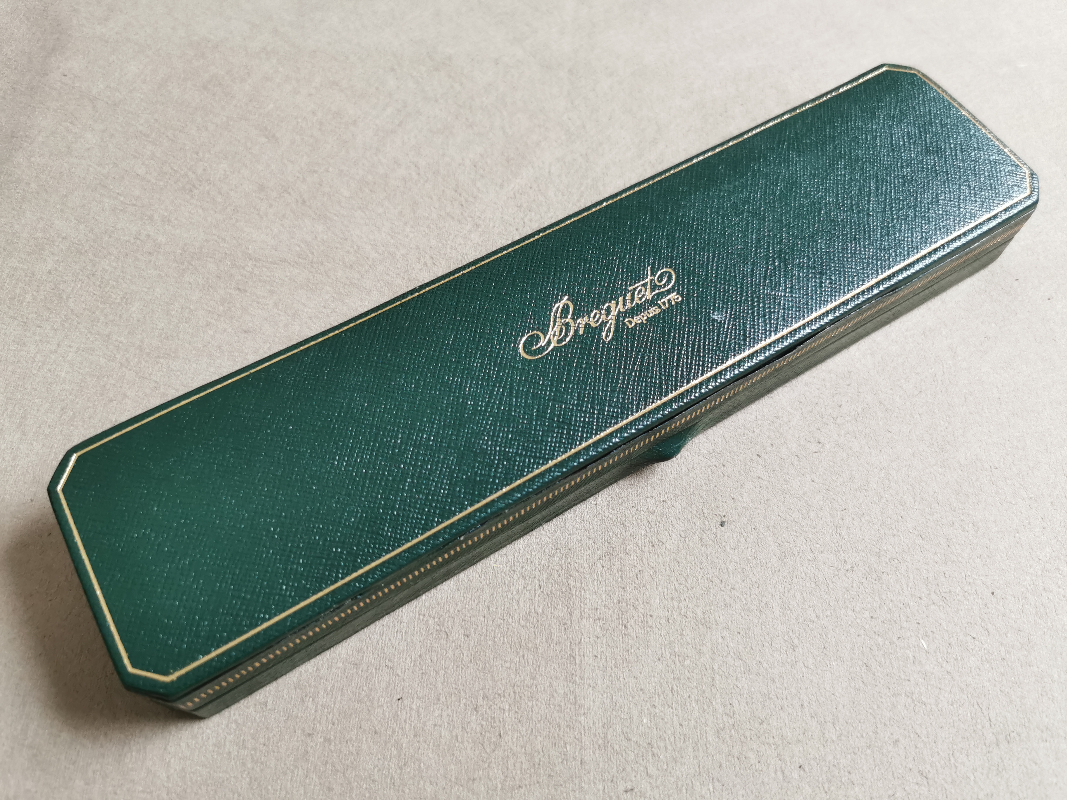 Breguet vintage leather green watch box no outer box in like new condition | San Giorgio a Cremano