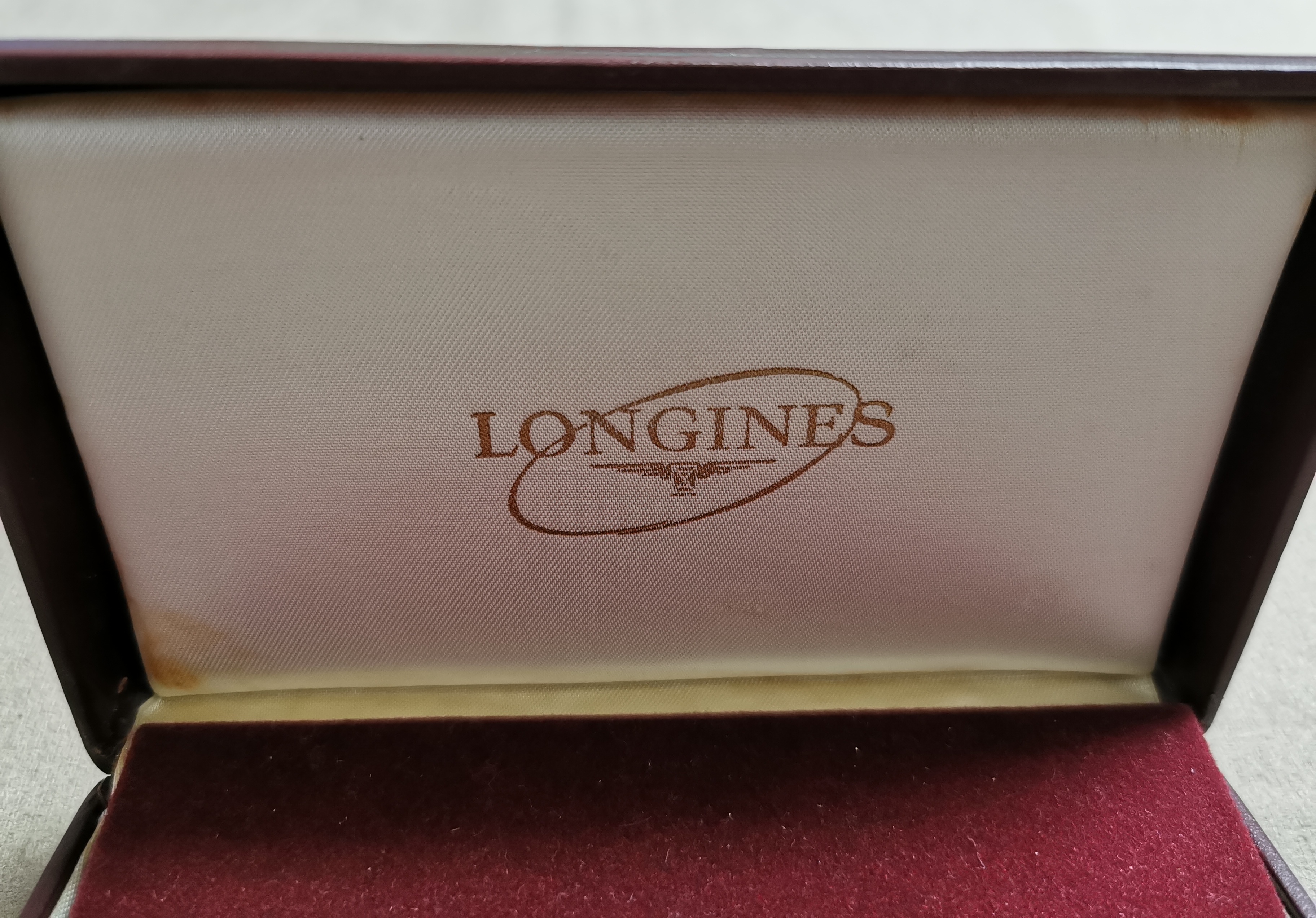 Longines vintage watch box burgundy leather for 30 ch good condition | San Giorgio a Cremano