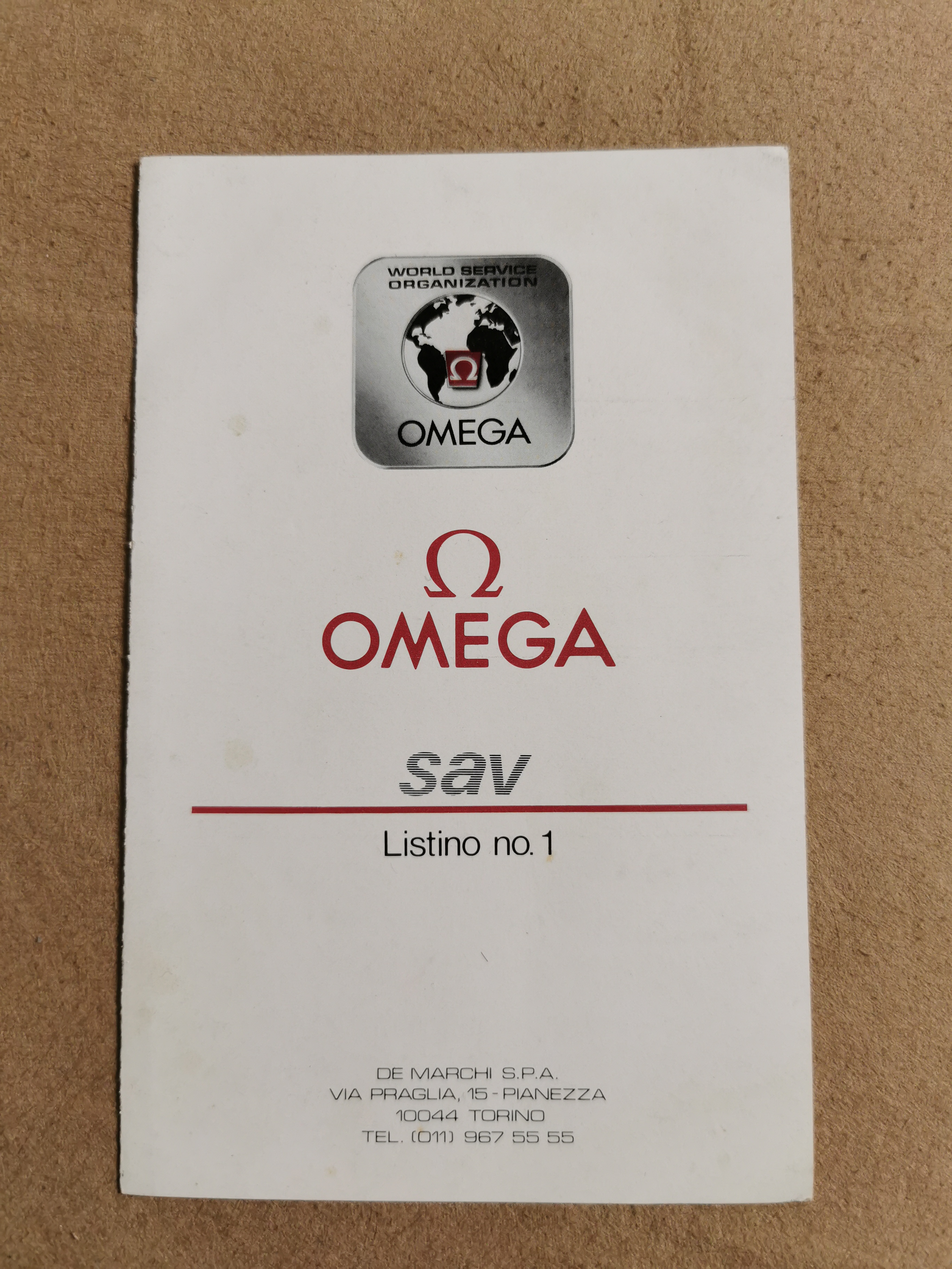 Omega Vintage paper service price list 1980-1990 in very good condition | San Giorgio a Cremano