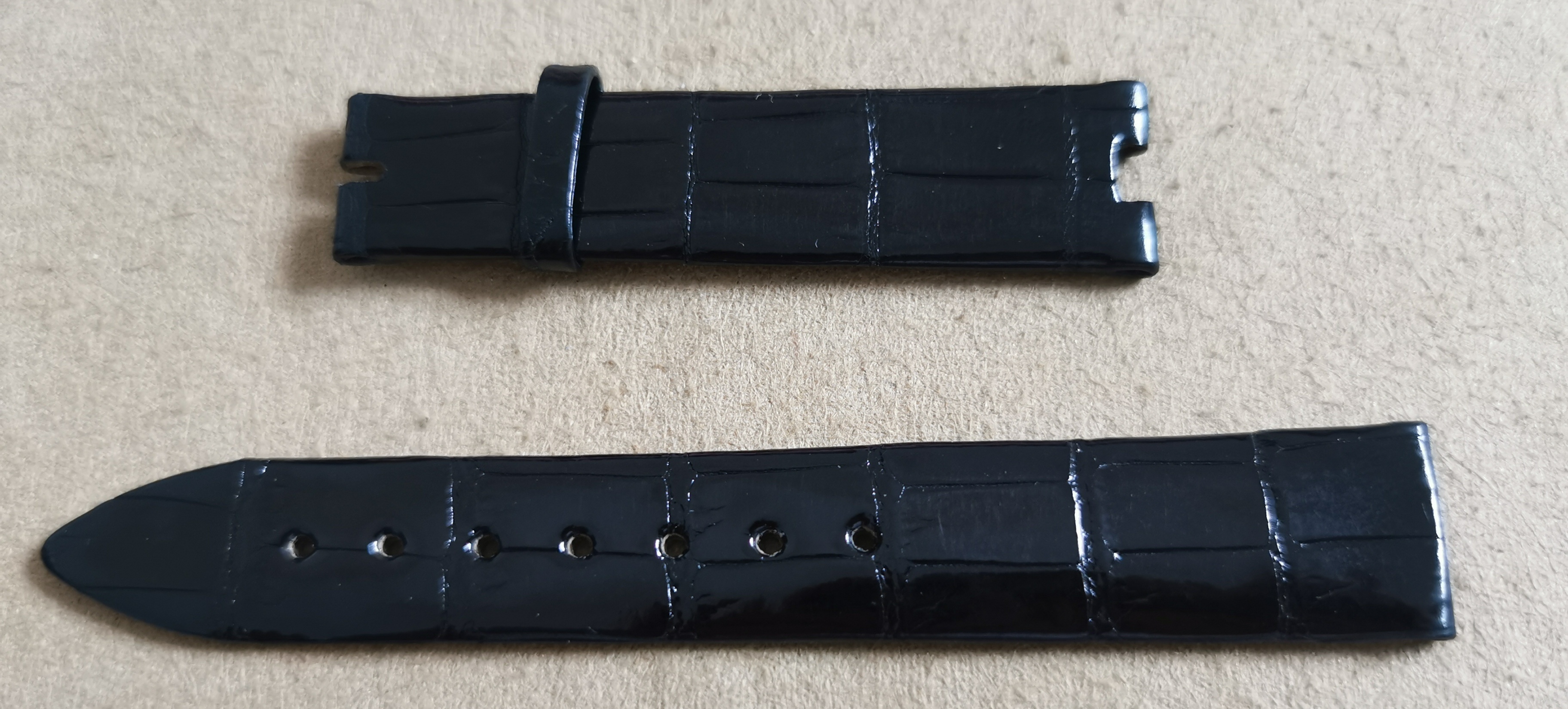 Breguet leather strap croco black for "Reine de Naples" models mm 16 - 14 Newoldstock | San Giorgio a Cremano