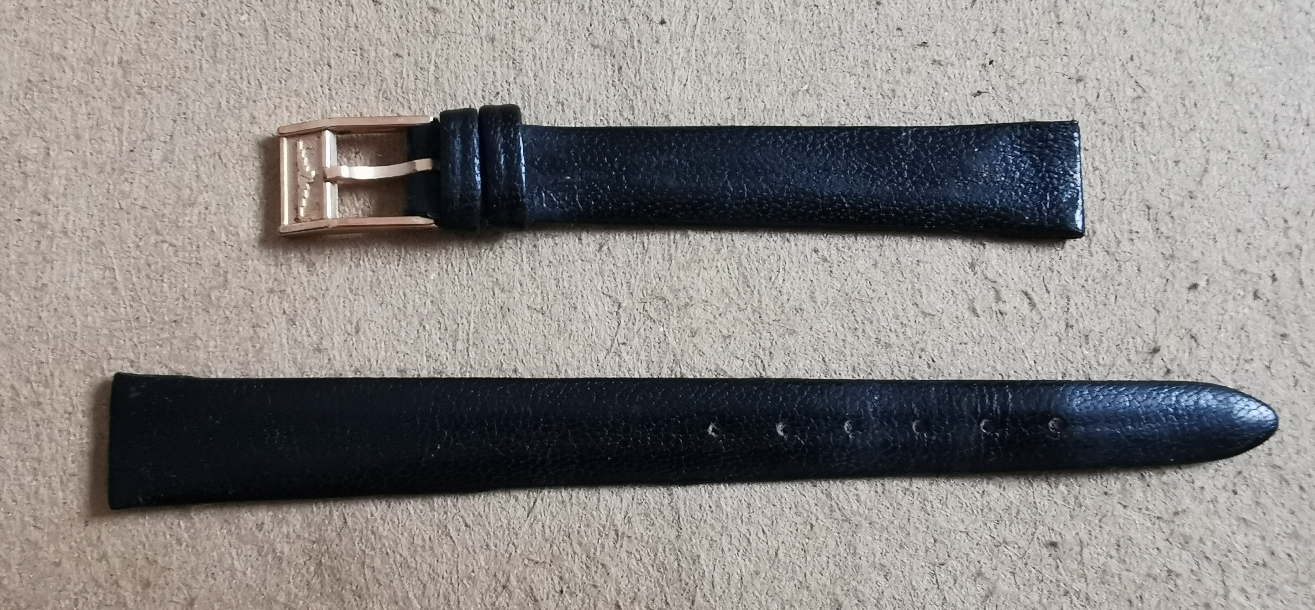 Longines vintage leather strap black lady mm 11 and gold plated buckle mm 9 Like New Condition | San Giorgio a Cremano