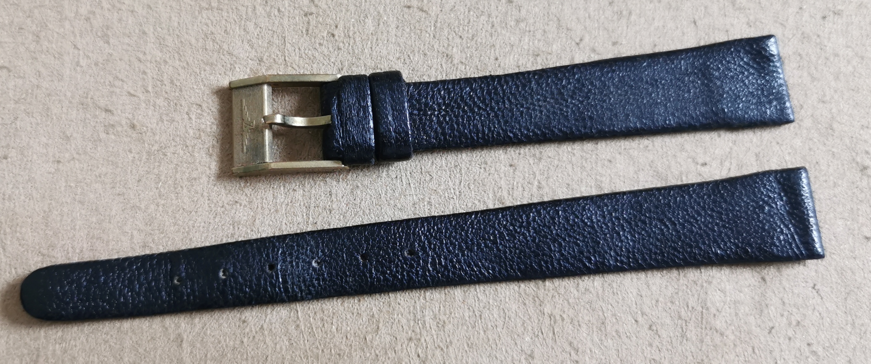 Longines vintage leather strap black lady mm 12 and gold plated buckle mm 10 Like New Condition | San Giorgio a Cremano