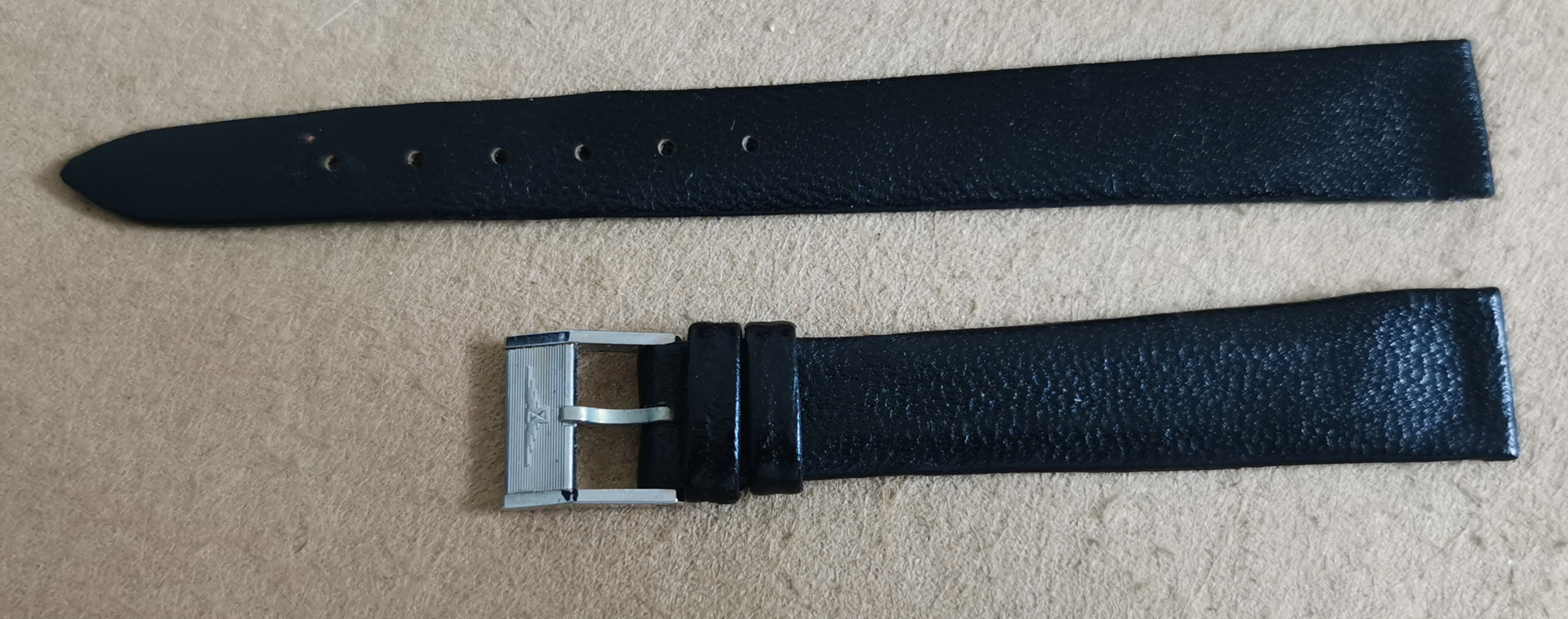Longines vintage leather strap black lady mm 12 and steel buckle mm 10 Like New Condition | San Giorgio a Cremano