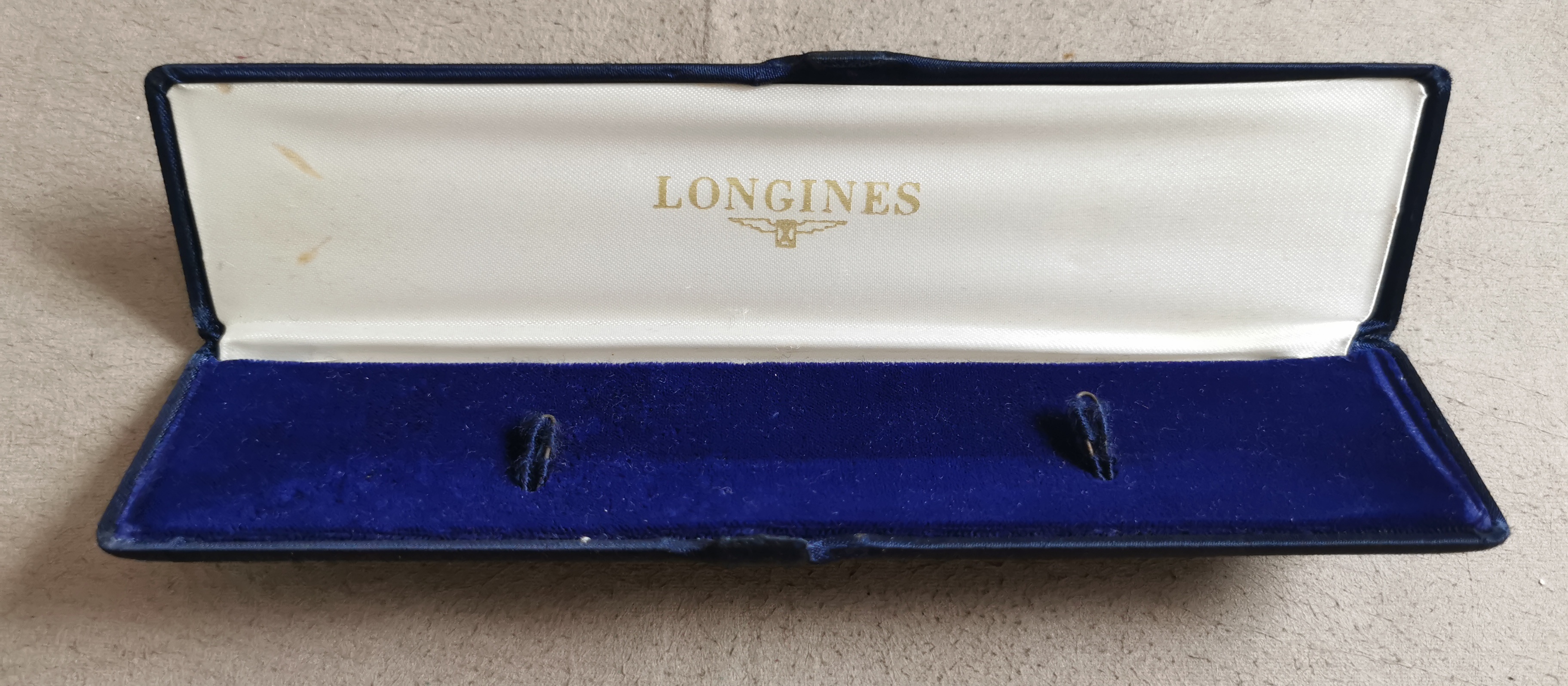 Longines vintage watch box fabric blu for lady models good condition 60's | San Giorgio a Cremano
