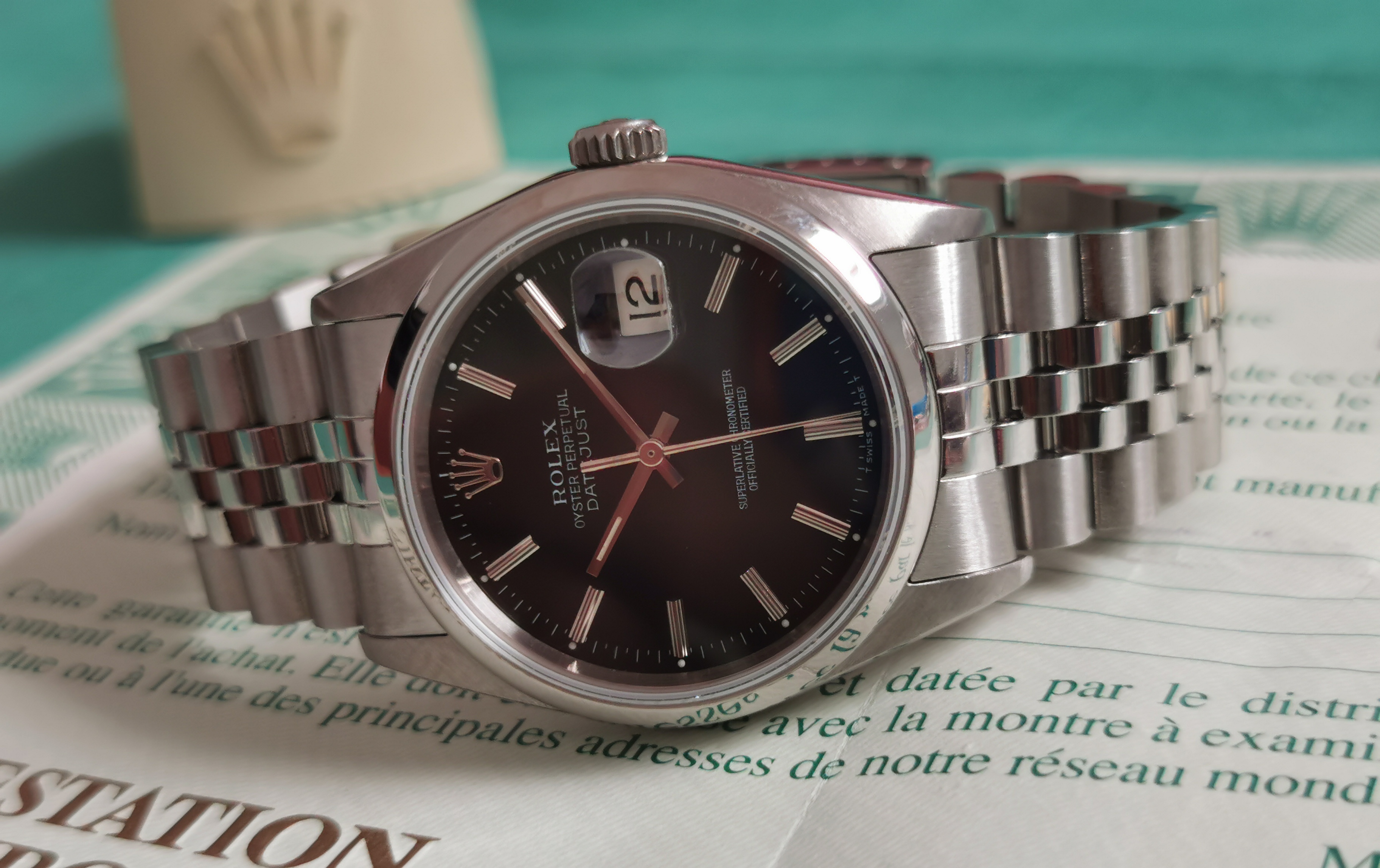Rolex Datejust Datejust 36mm Stainless Steel Black Dial & Smooth Bezel 16200 Paper 1993 | San Giorgio a Cremano