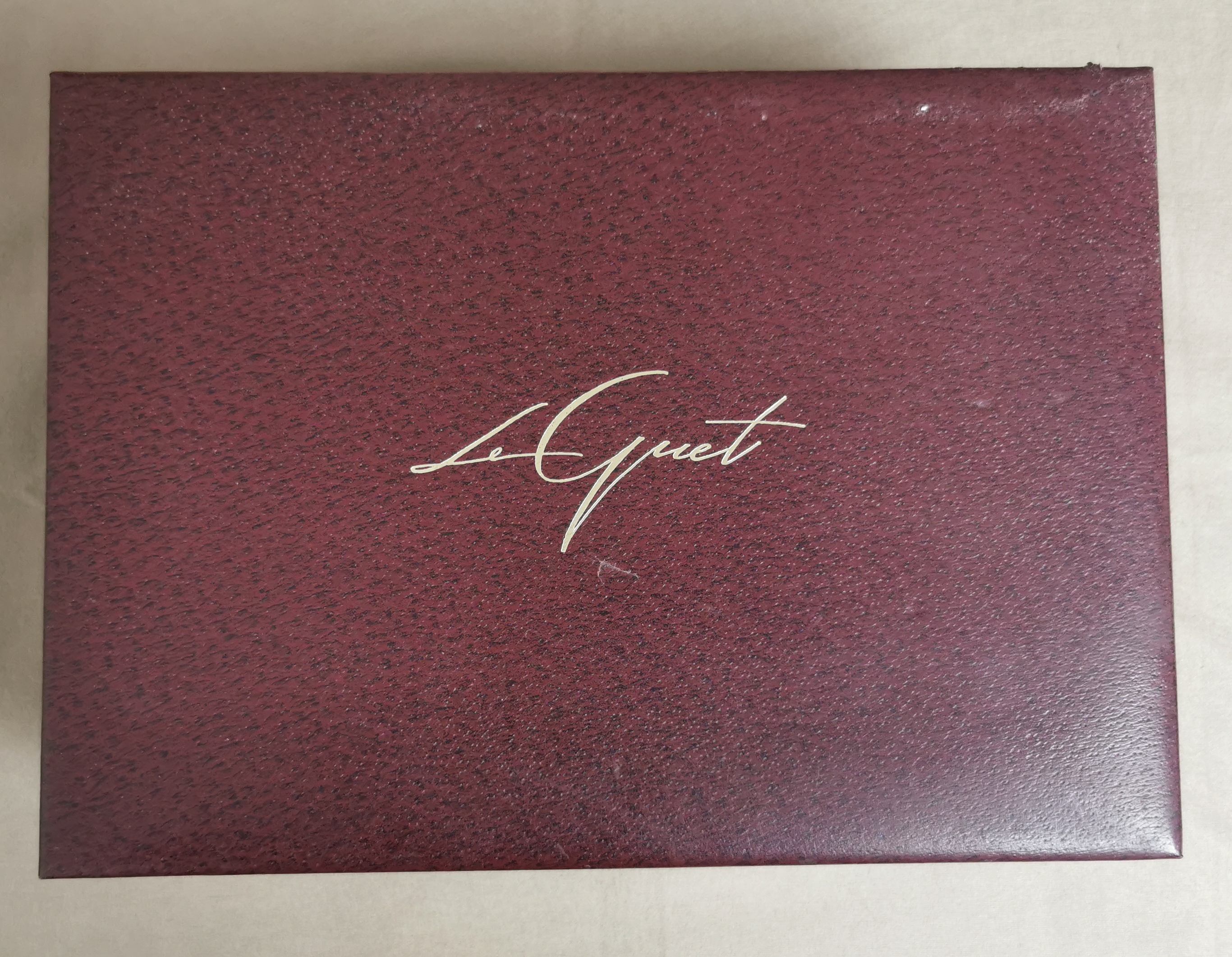Anonimo Le Guet vintage display box burgundy leather for n. 5 watches used condition | San Giorgio a Cremano