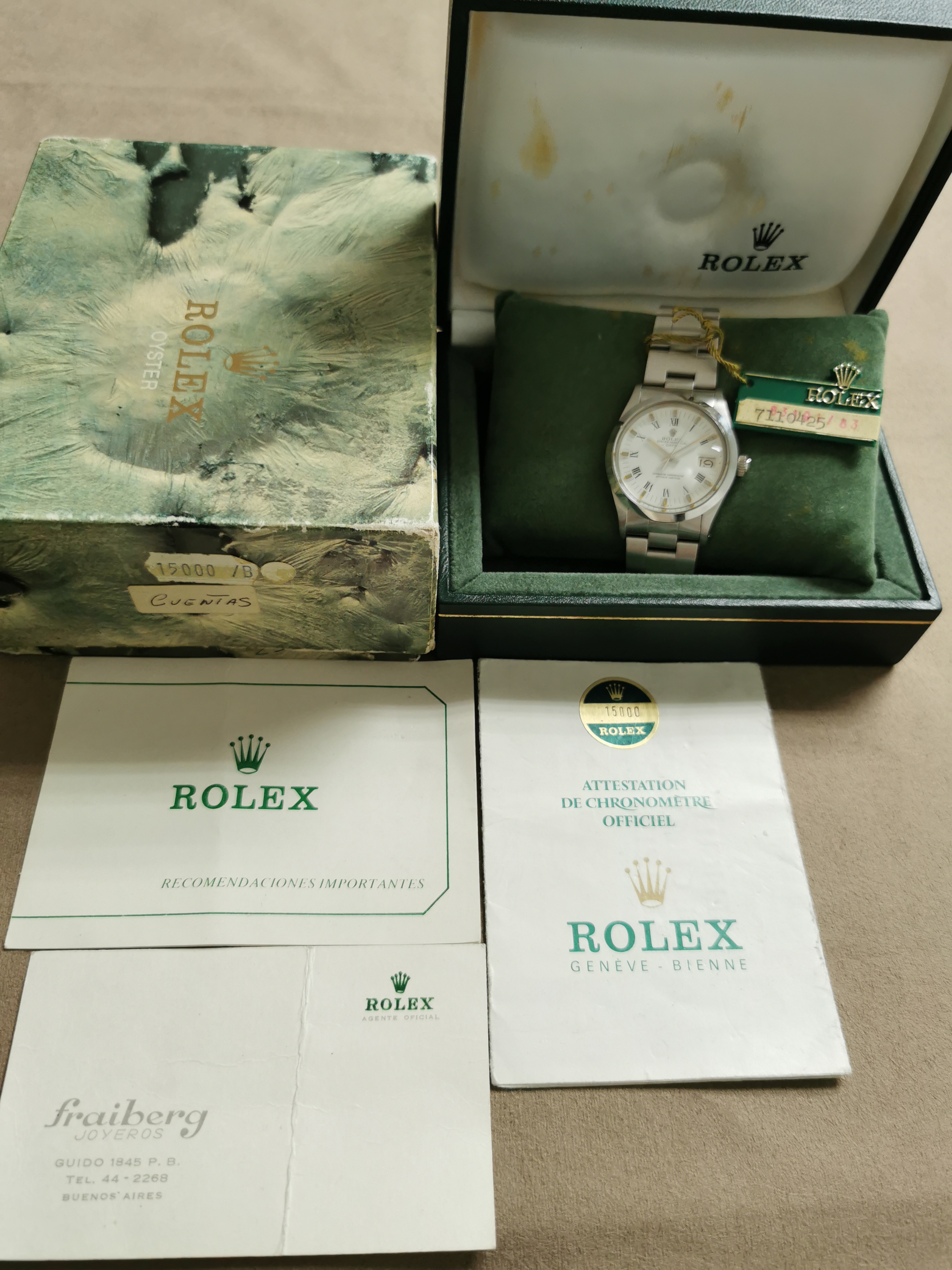 Rolex Oyster Perpetual Date Oyster Perpetual Date 15000 Quick Set White Dial Like New Full Set 1986 | San Giorgio a Cremano