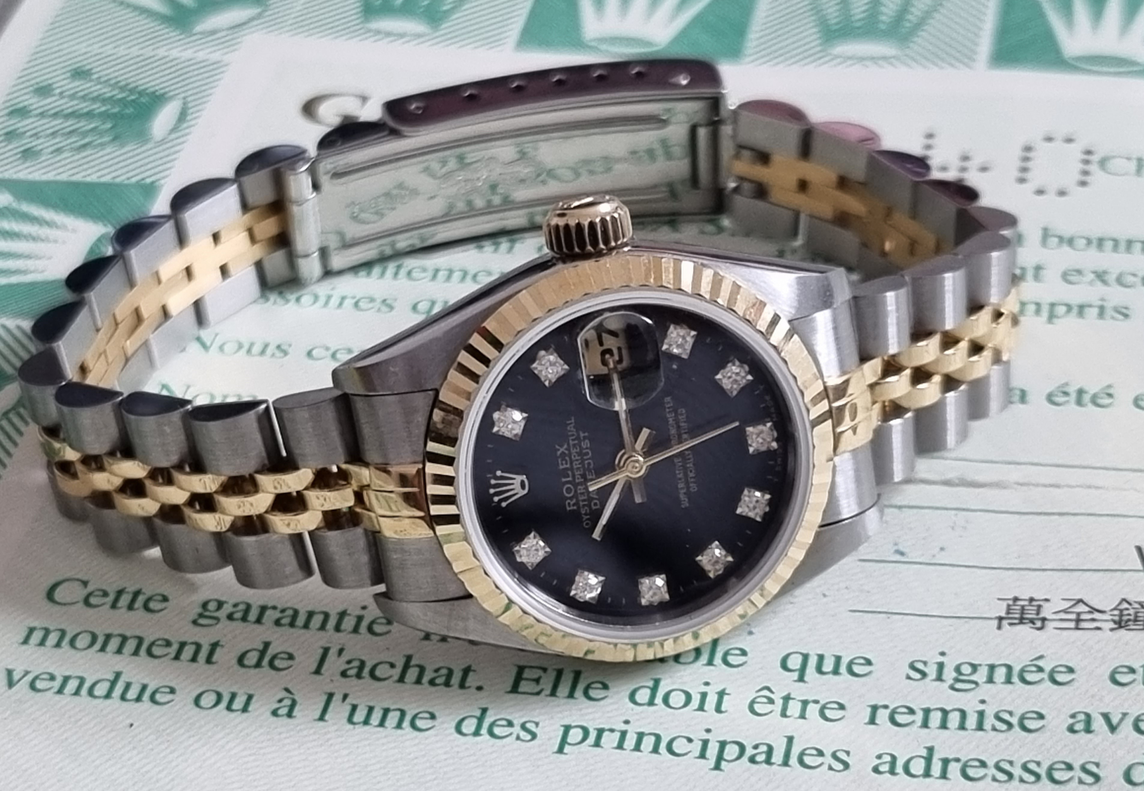 Rolex Lady-Datejust Lady-Datejust 26mm 69173 Black Damonds Dial Jubilee Bracelet Full Set 1995 | San Giorgio a Cremano
