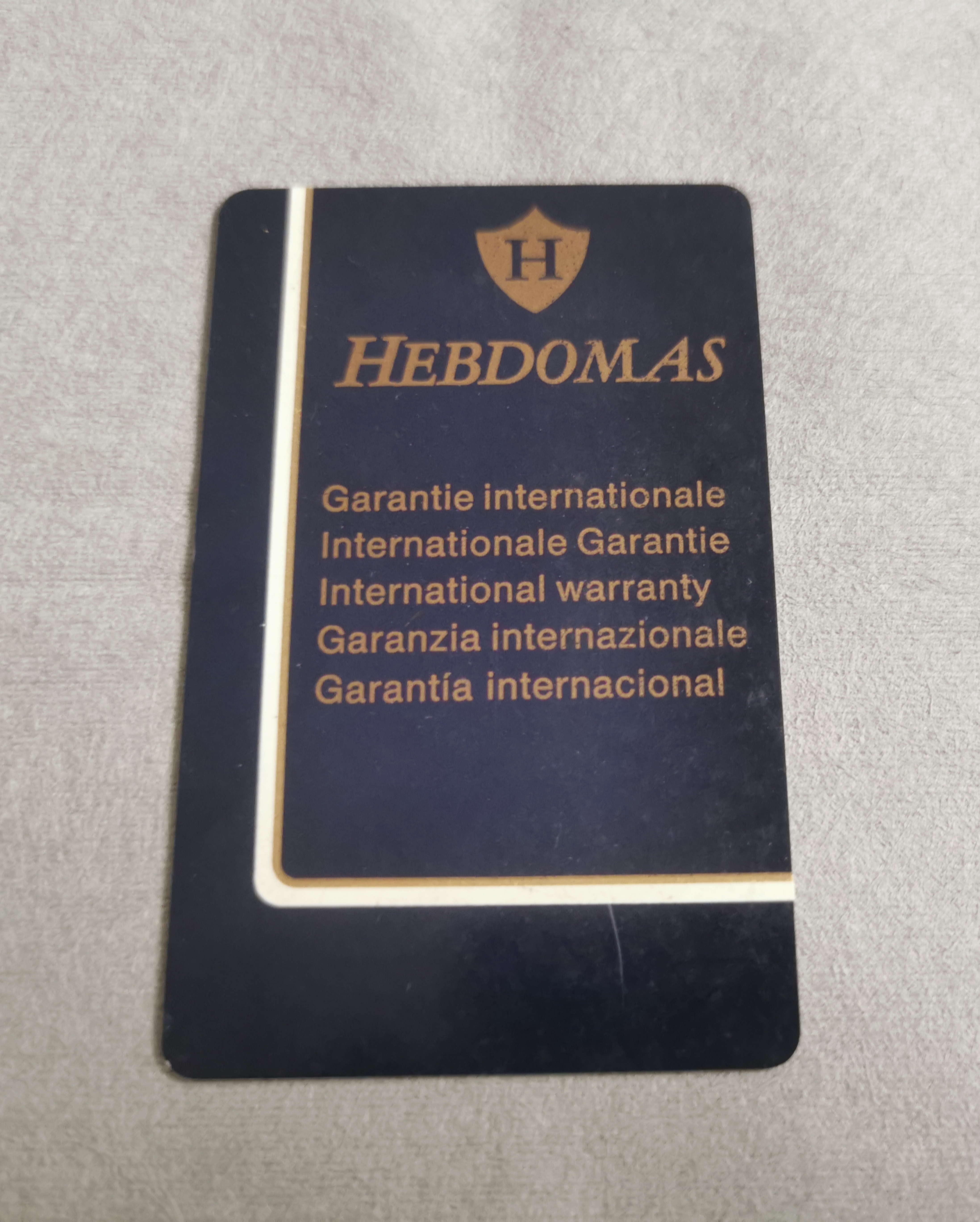 Hebdomas vintage warranty card blank for any models newoldstock | San Giorgio a Cremano