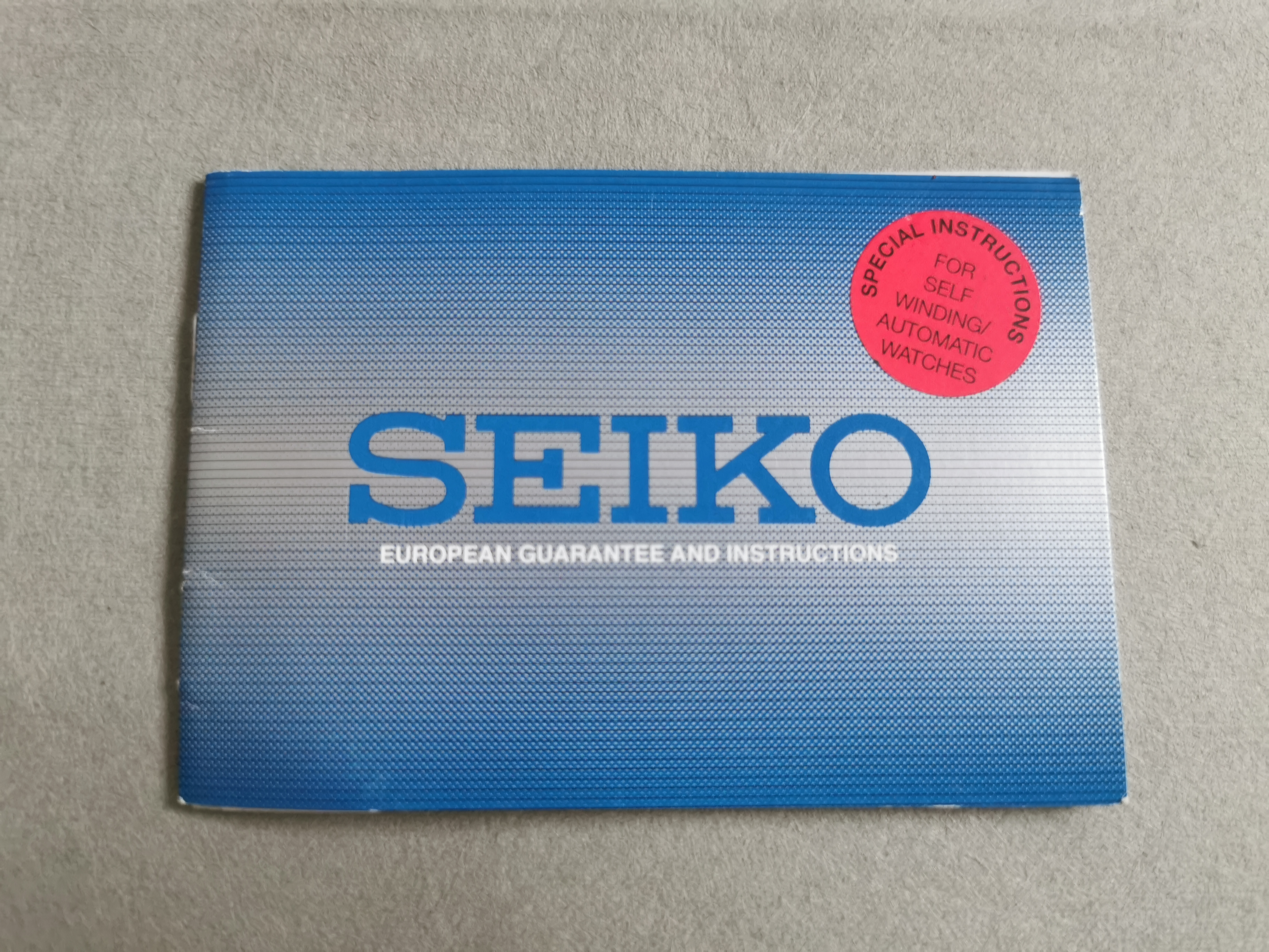 Seiko Vintage kit instruction booklet automatic watches and warranty card blank year 2014 | San Giorgio a Cremano