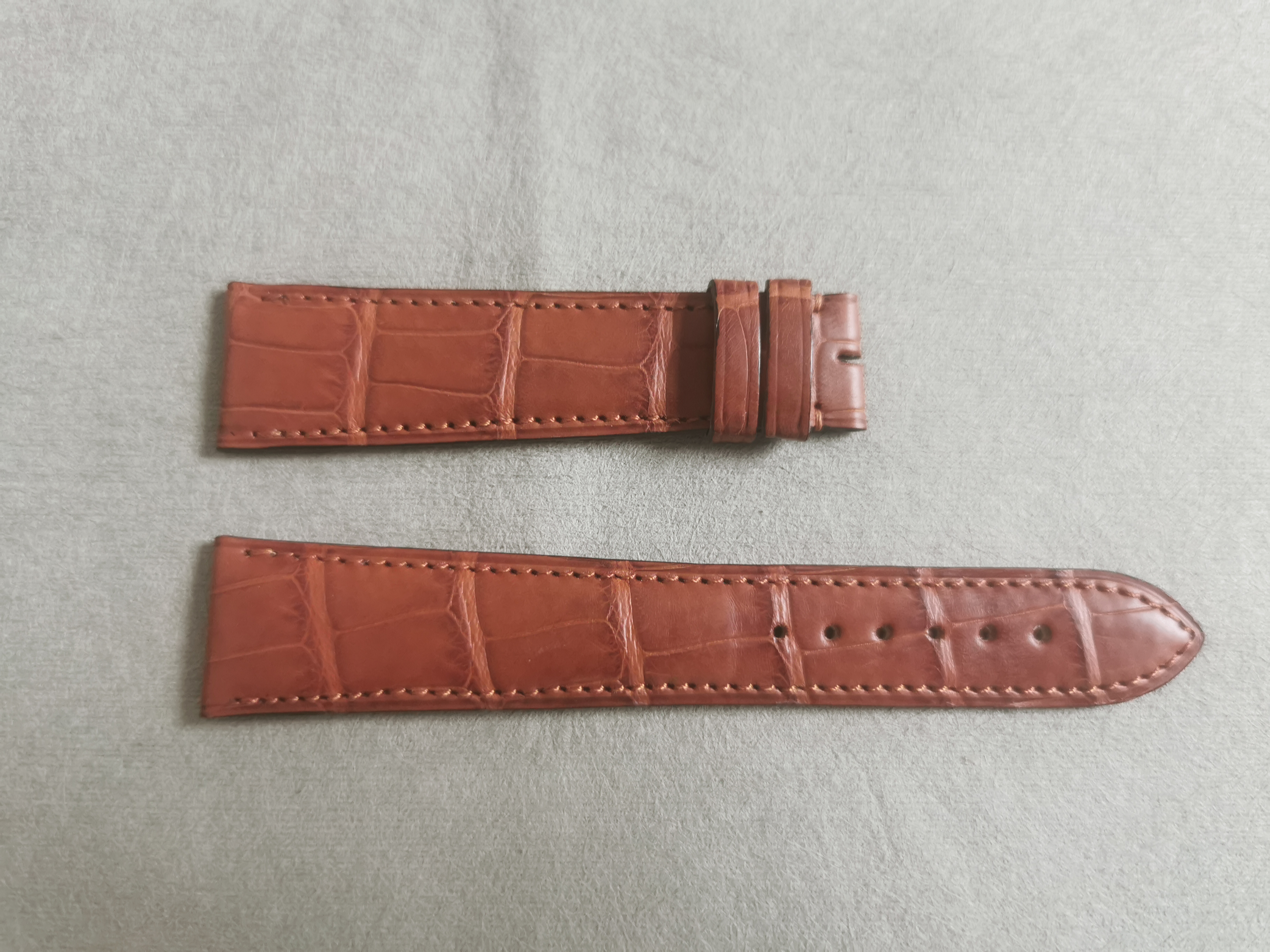 Corum vintage croco leather strap brown mm 20-16 newoldstock | San Giorgio a Cremano