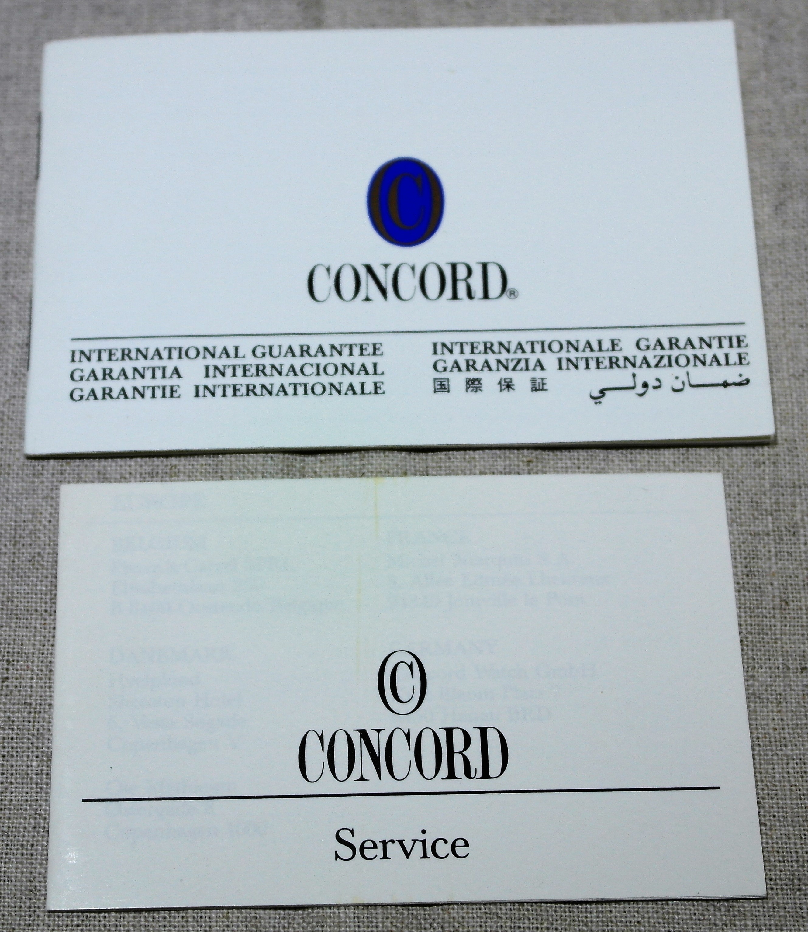 Concord vintage warranty booklet blank for any models and service paper like new | San Giorgio a Cremano