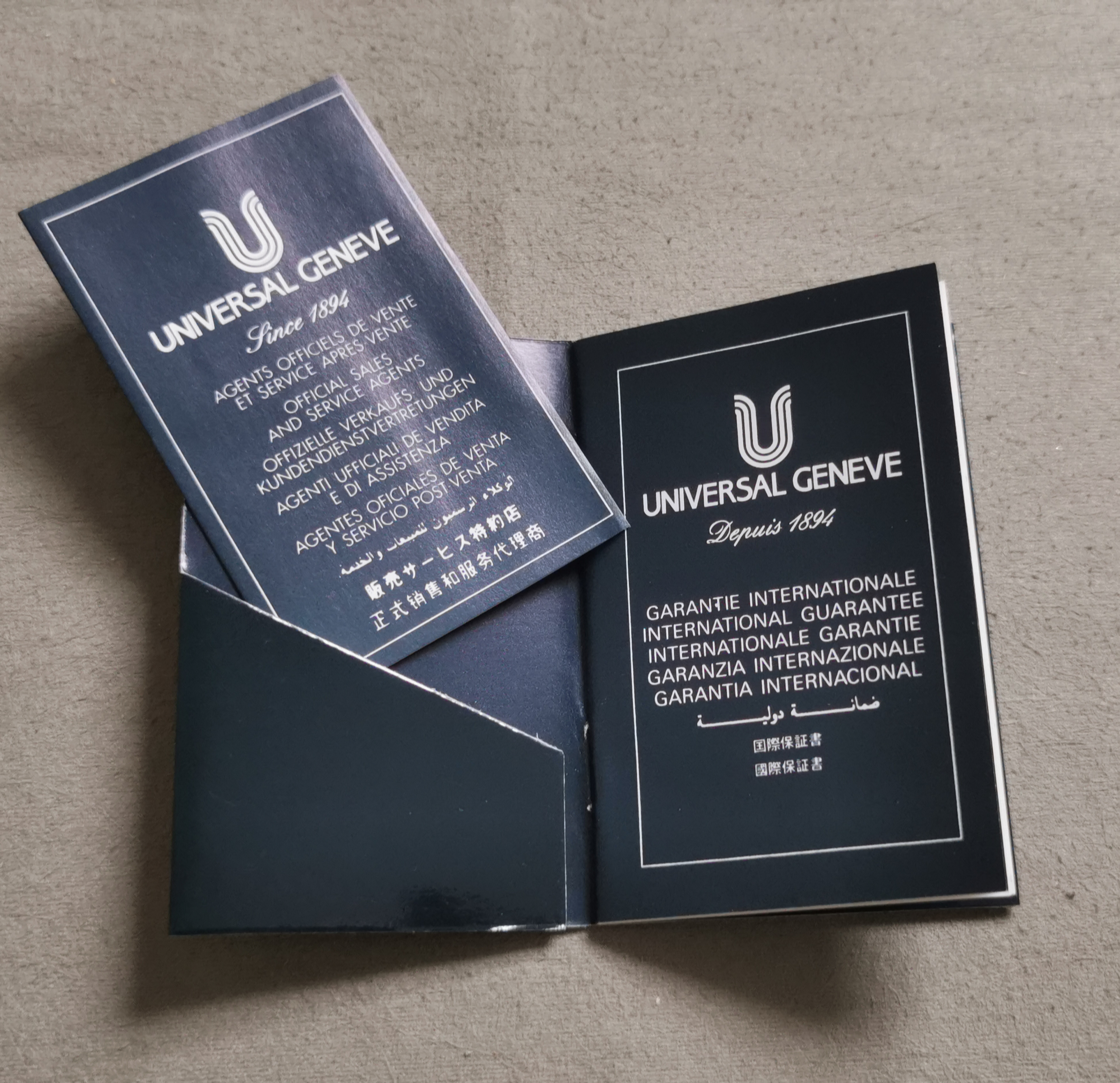 Universal Genève Vintage warranty booklet blank agents list wallet newoldstock | San Giorgio a Cremano