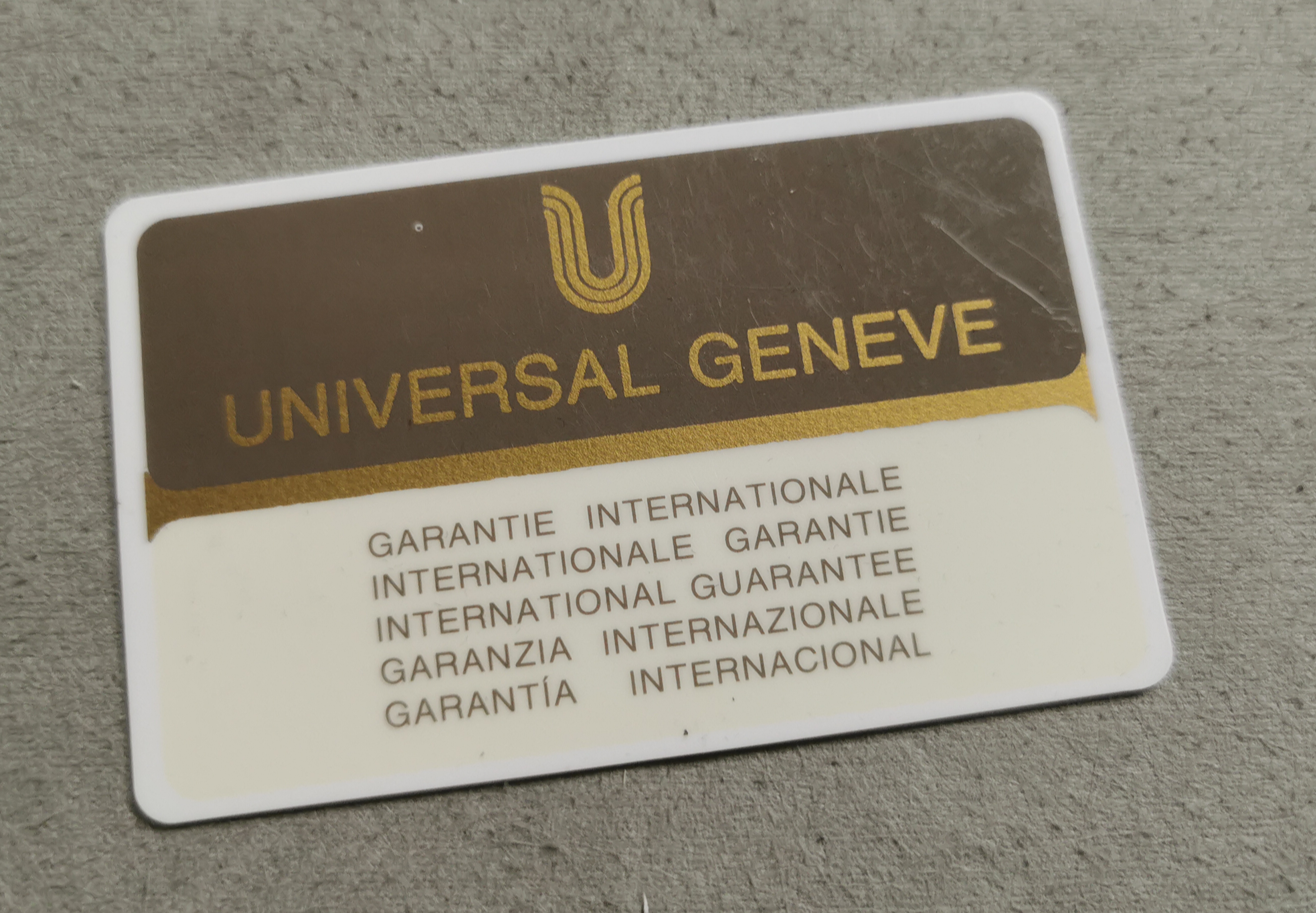 Universal Genève vintage rare warranty card blank for any models newoldstock | San Giorgio a Cremano