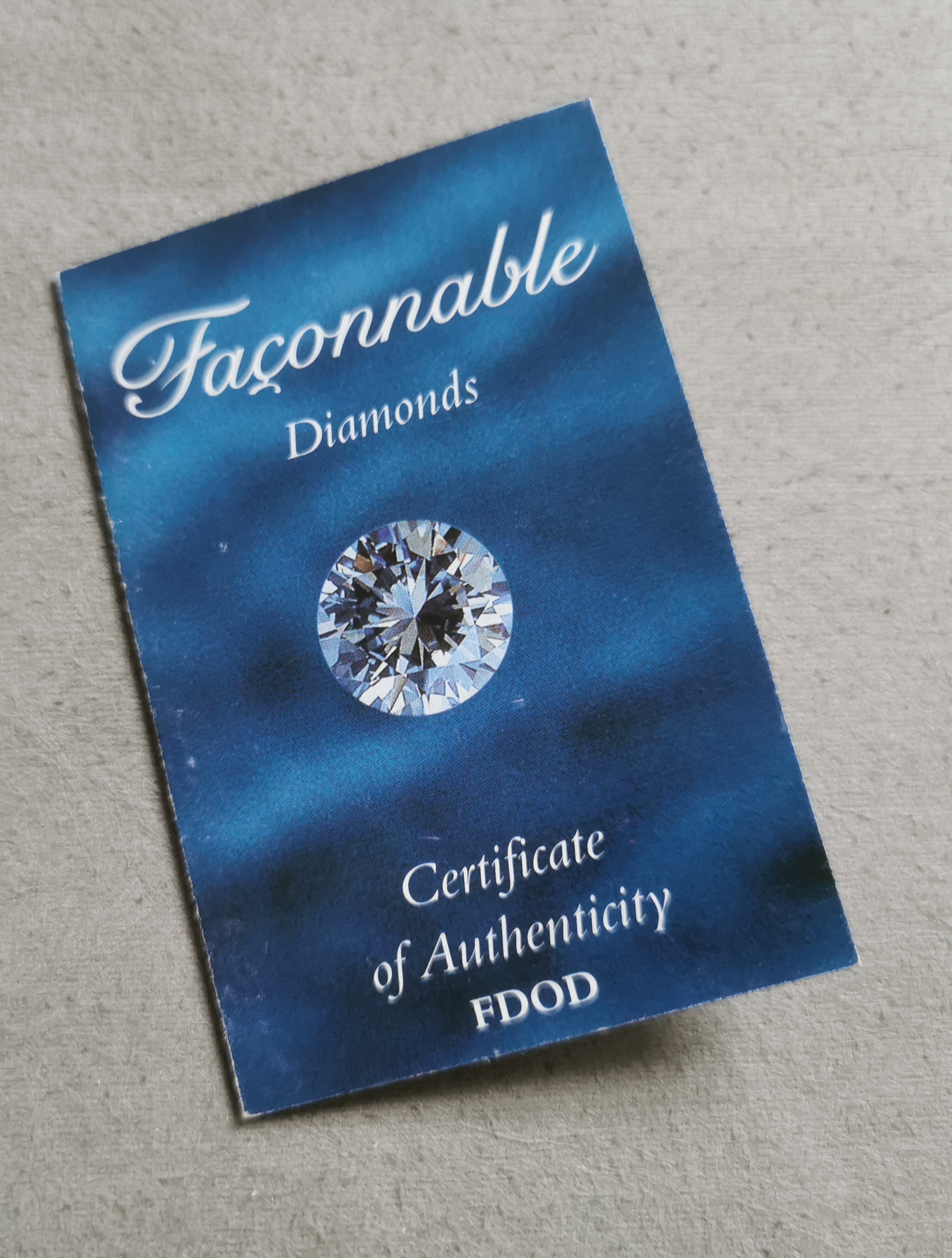 Anonimo Faconnable paper certificate authenticity diamonds FDOD for watches good | San Giorgio a Cremano