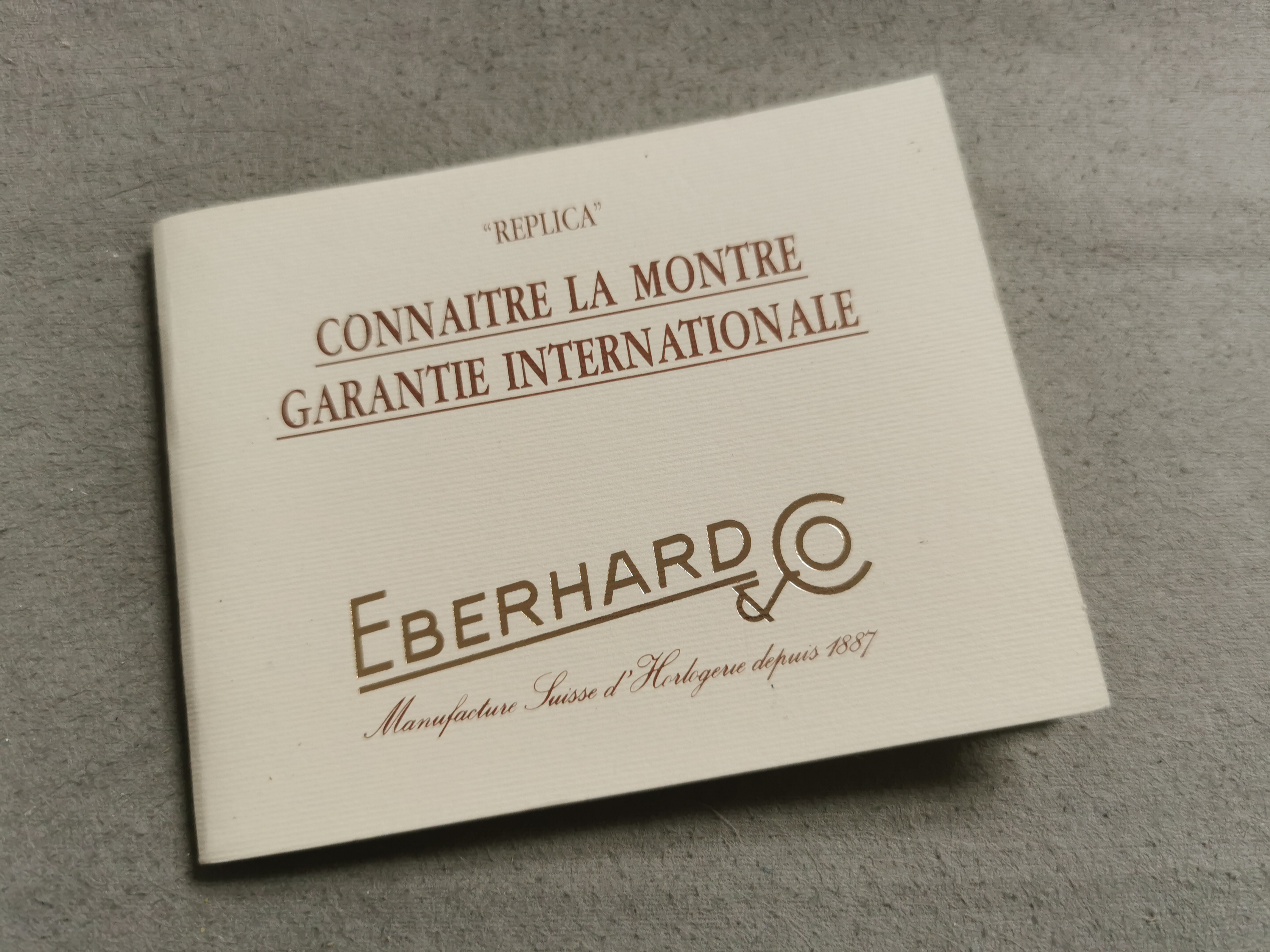 Eberhard & Co. Vintage warranty booklet blank for Replica Chrono models Like New | San Giorgio a Cremano