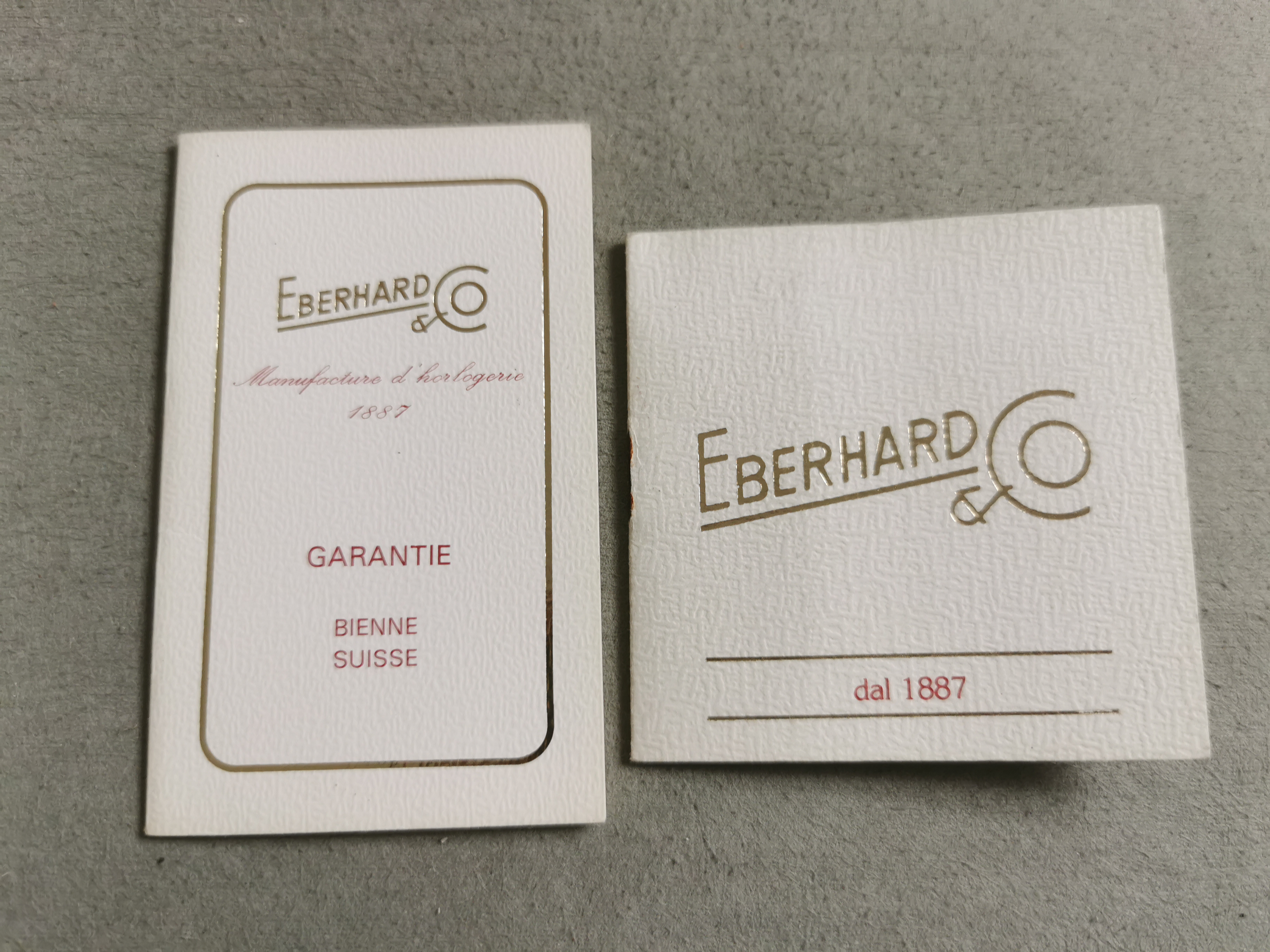 Eberhard & Co. vintage kit warranty and booklet for Les Quantiemes newoldstock | San Giorgio a Cremano