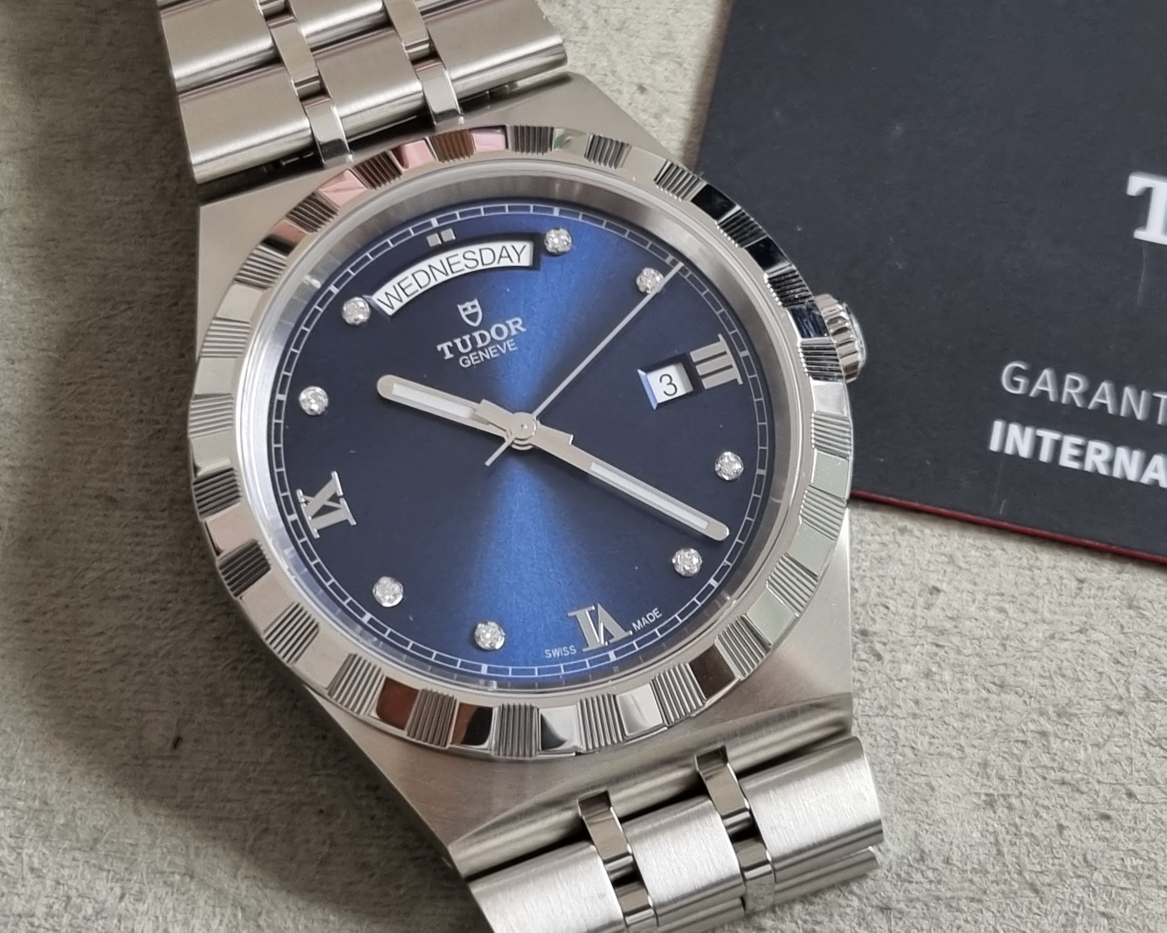 Tudor Royal 41 Mm Case Blu Diamond-set Dial Watch Box And Warranty card 09-2022 | San Giorgio a Cremano