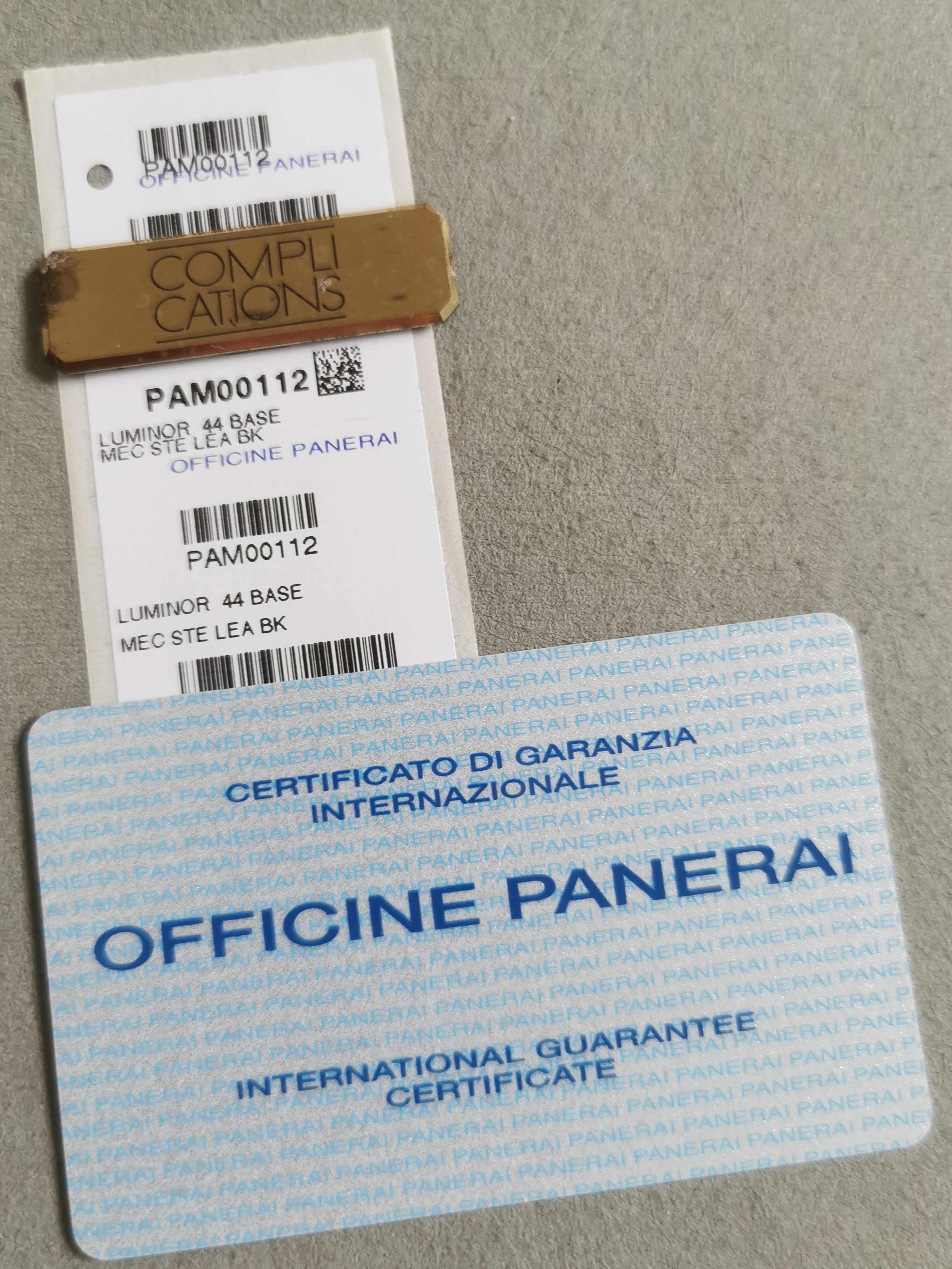 Panerai Luminnor Pam00112 card 2011 good condition | San Giorgio a Cremano