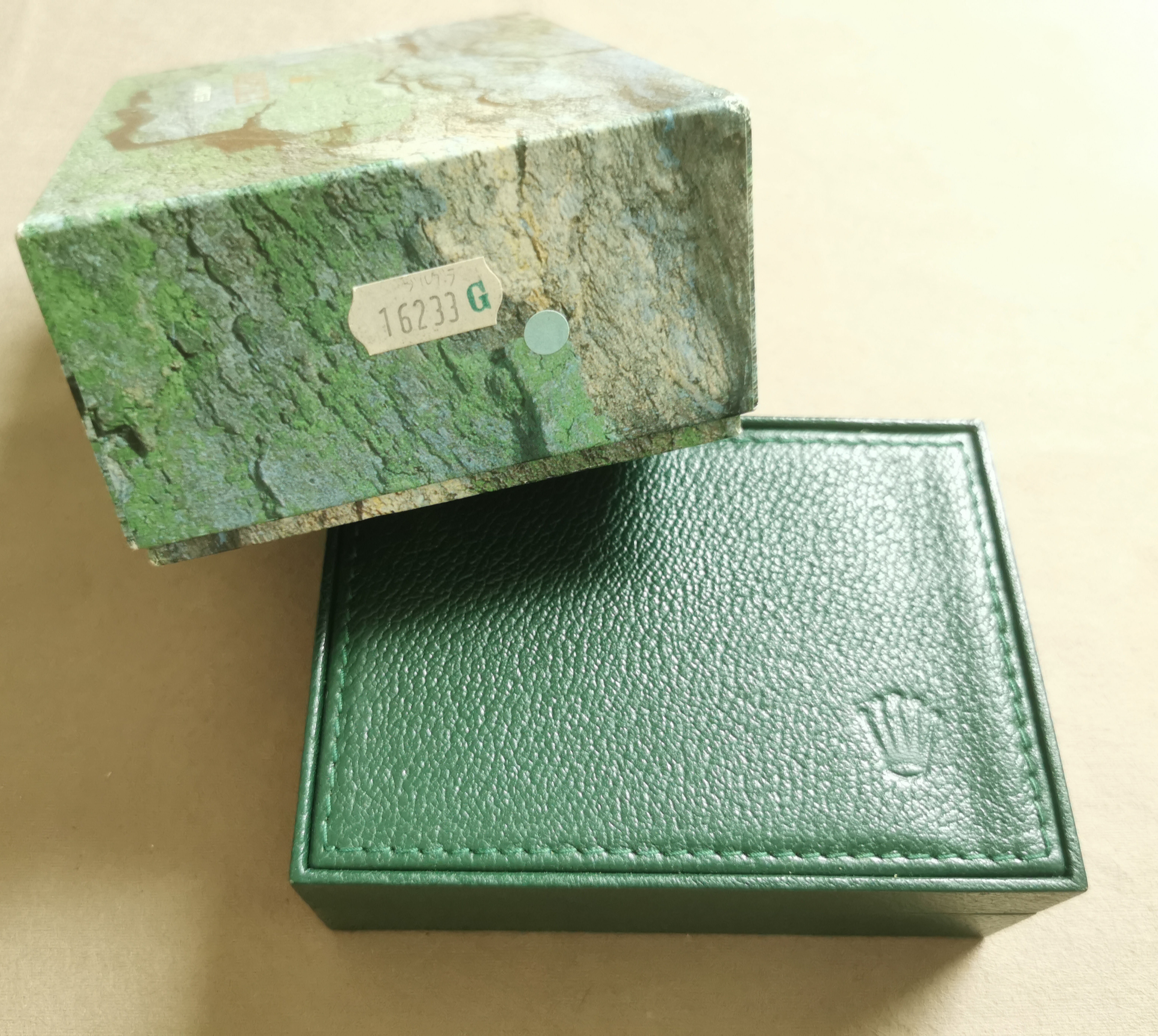 Rolex VINTAGE LEATHER GREEN BOX REF. 68.00.55 COMPLETE OUT BOX STICKERS 16233 | San Giorgio a Cremano