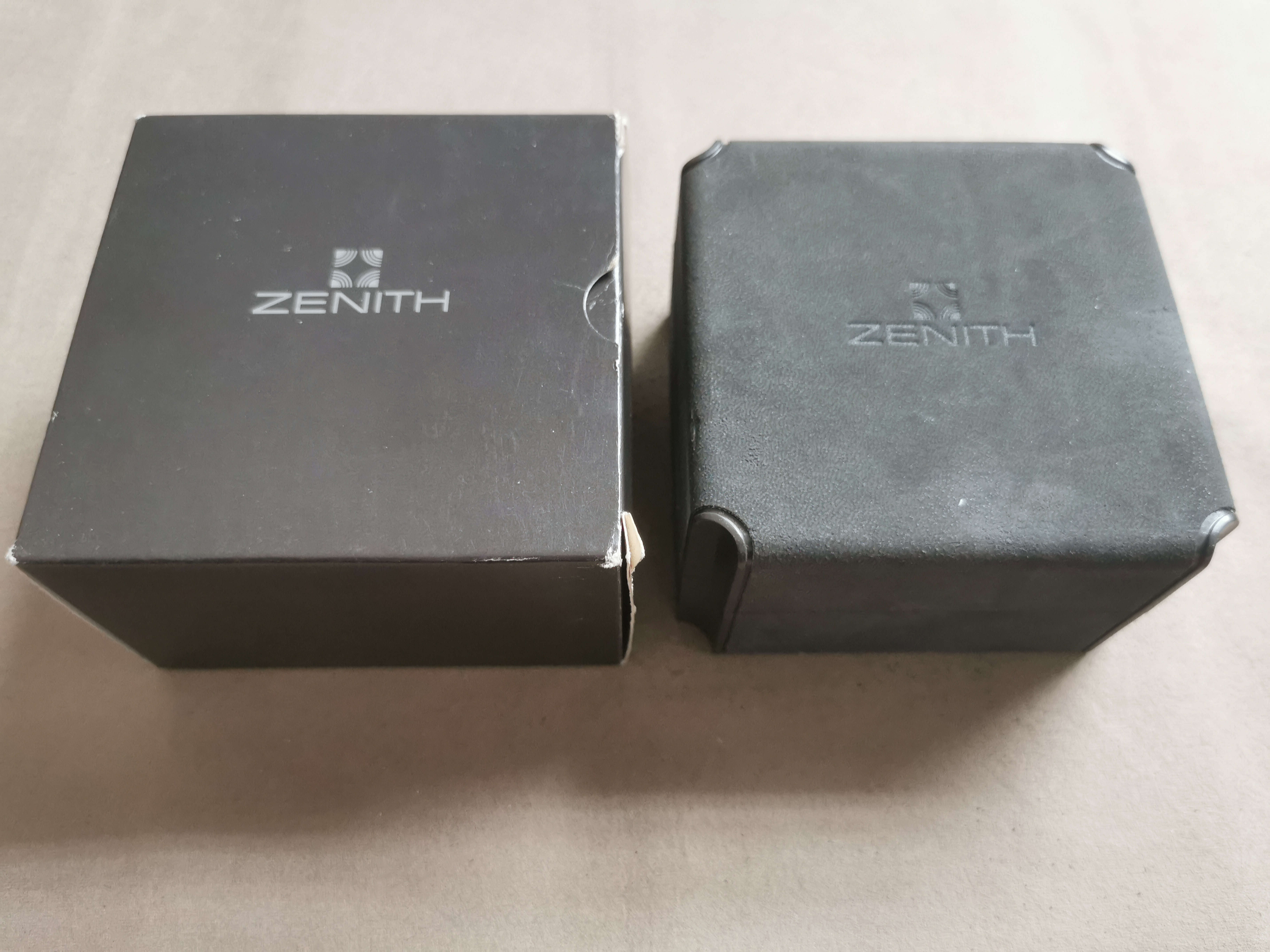 Zenith T2 Vintage leather grey box and outer box for De Luca chrono models nos condition | San Giorgio a Cremano