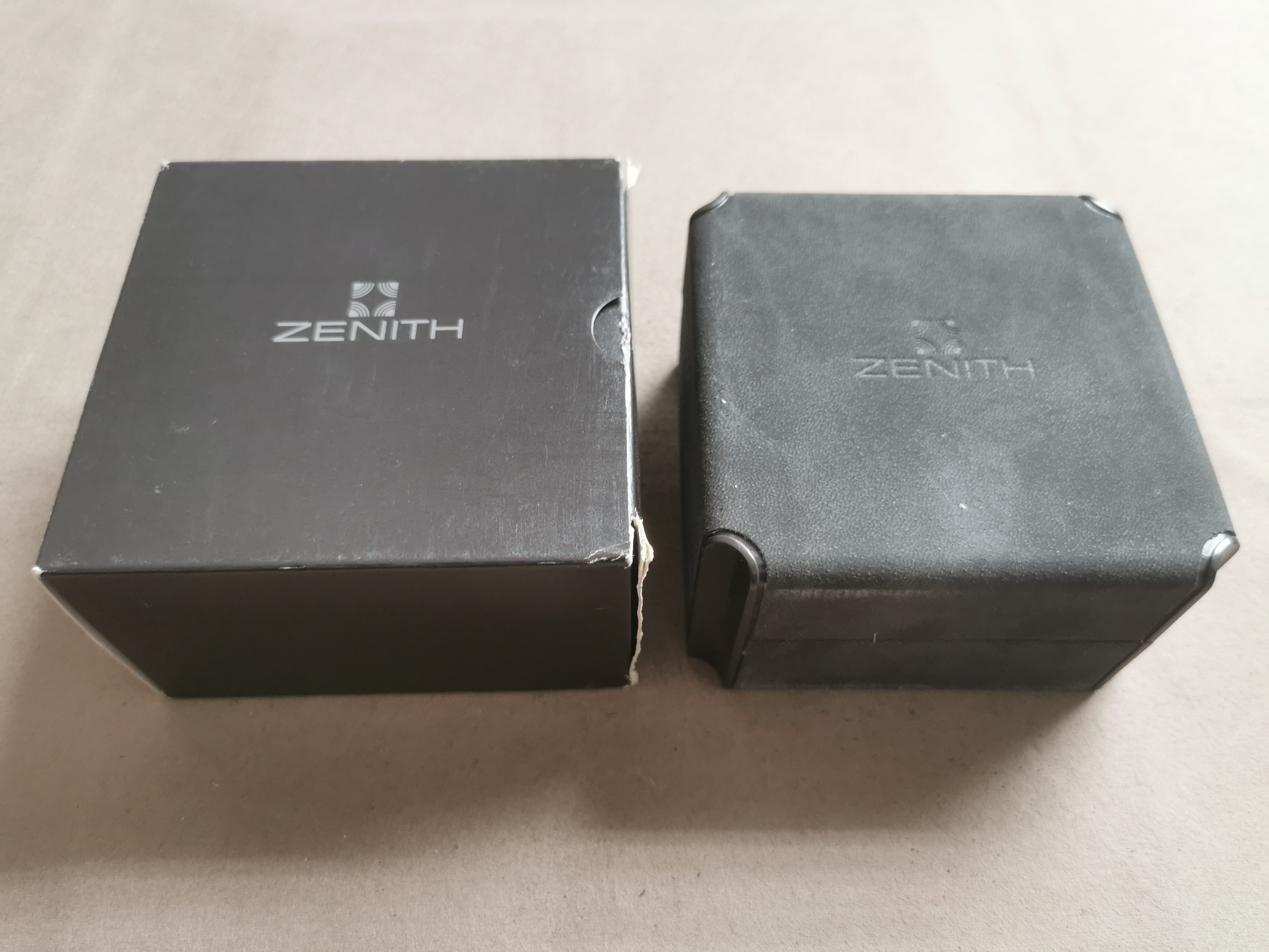 Zenith T3 Vintage leather grey box and outer box for De Luca chrono models nos condition | San Giorgio a Cremano