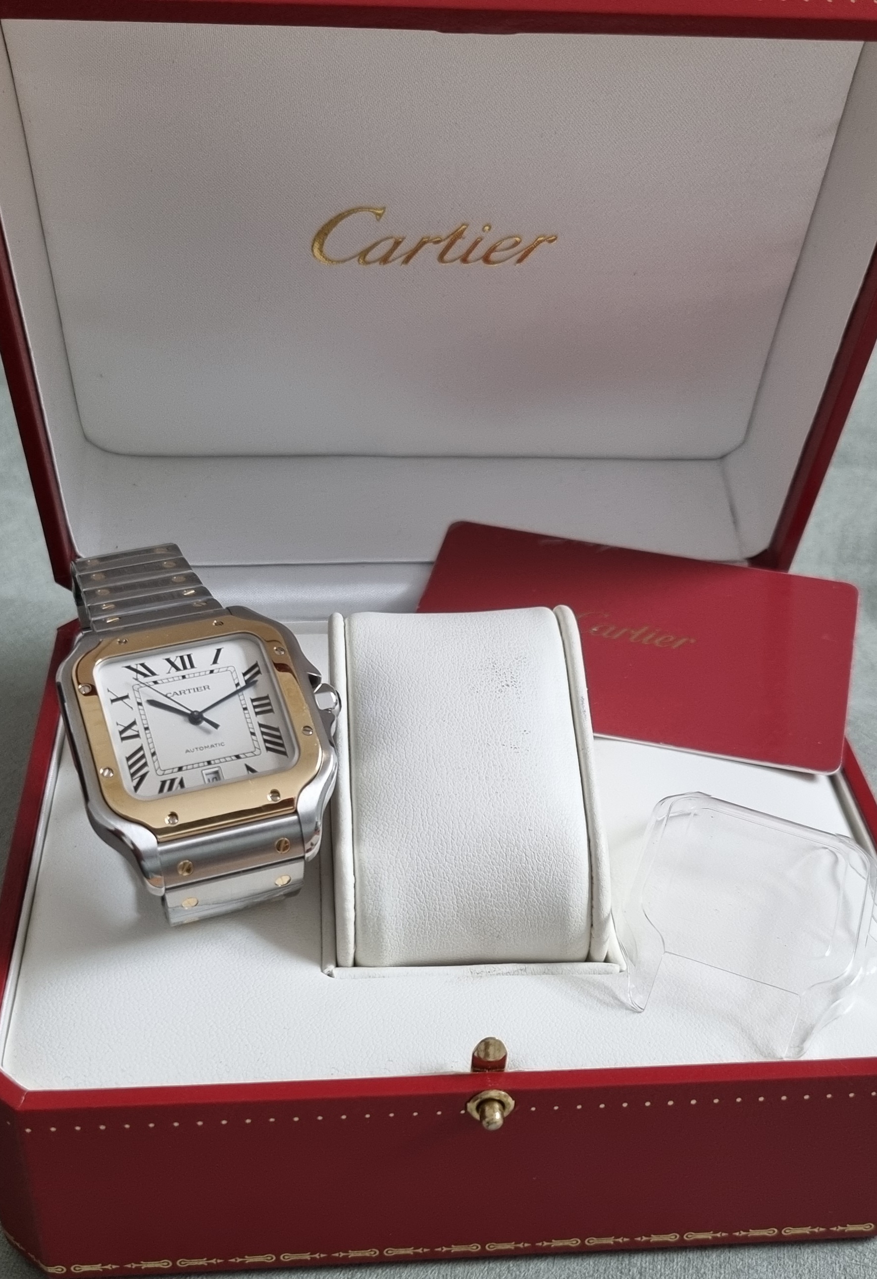 Cartier Santos Santos 39.8mm Two Tone Yellow Gold Silver Roman Steel 4072 W2SA0006 Box And Card 09-2018 | San Giorgio a Cremano