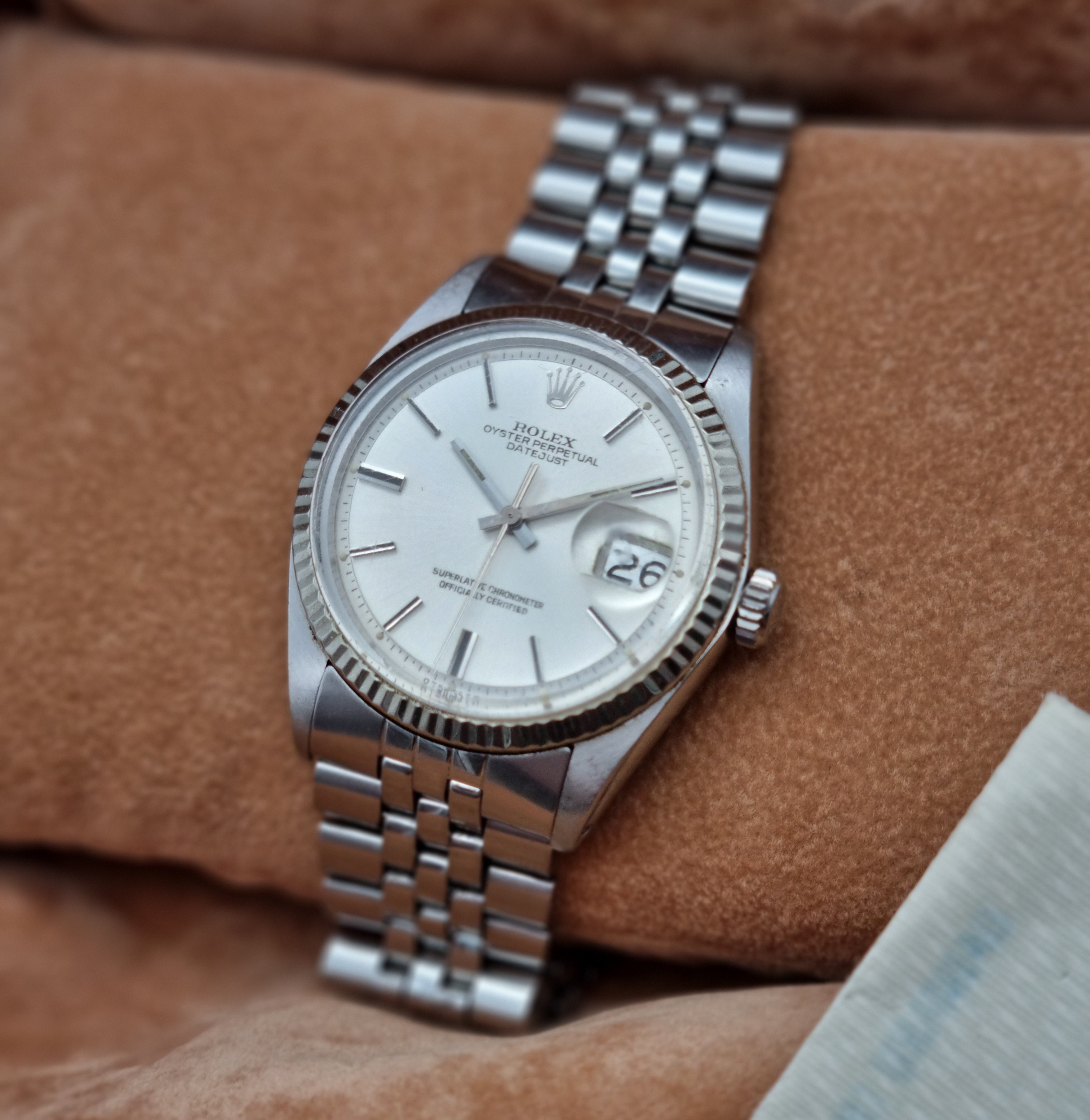 Rolex Datejust Datejust 36 Oyster Perpetual Datejust 36 - Ref. 1601 - Silver Dial - From 1975 - Box And Paper | San Giorgio a Cremano