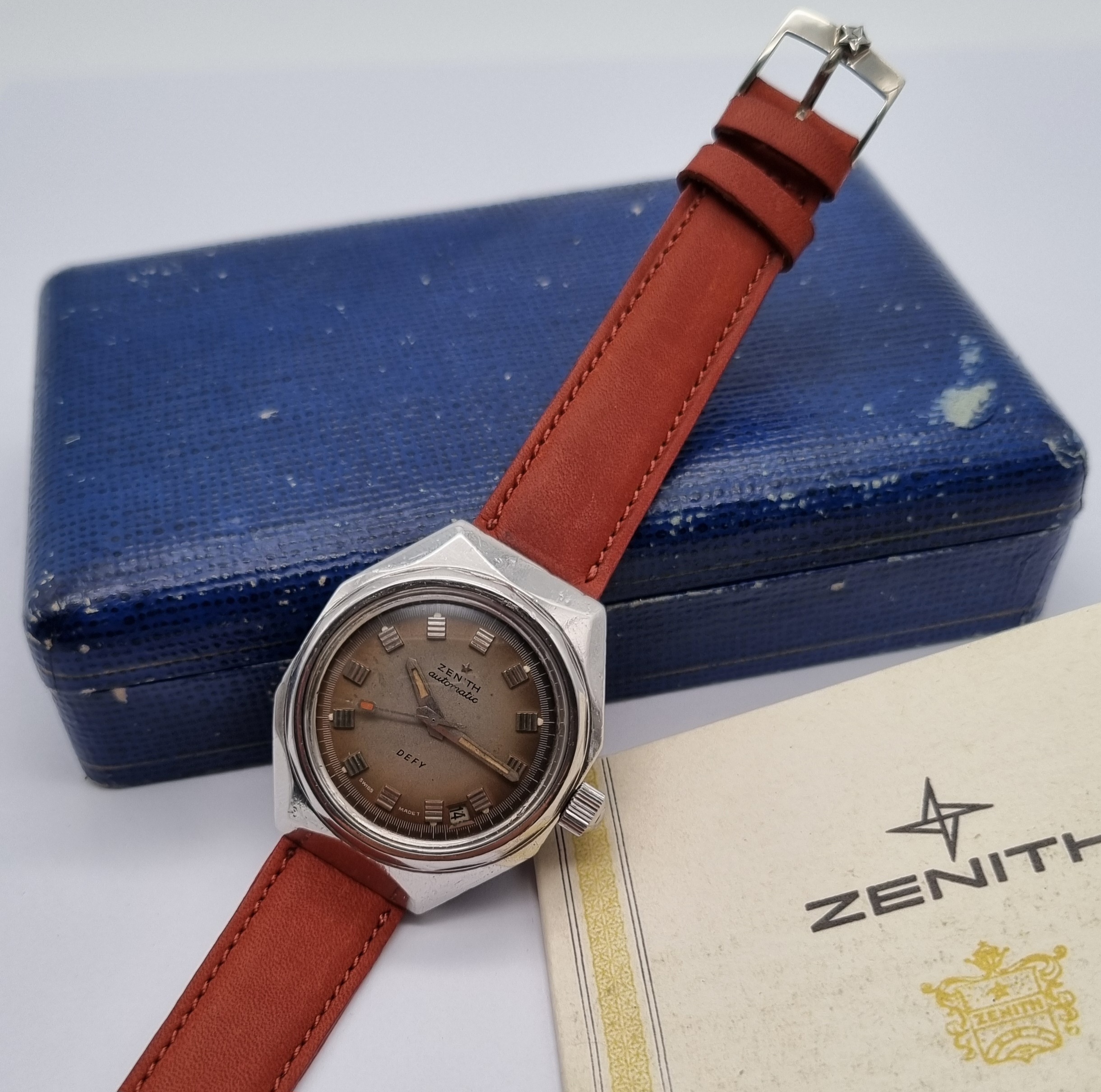 Zenith Defy Defy Tropical Dial Vintage Diver Mm 37 On Leather Serviced Full Set 1970 Used Condition | San Giorgio a Cremano