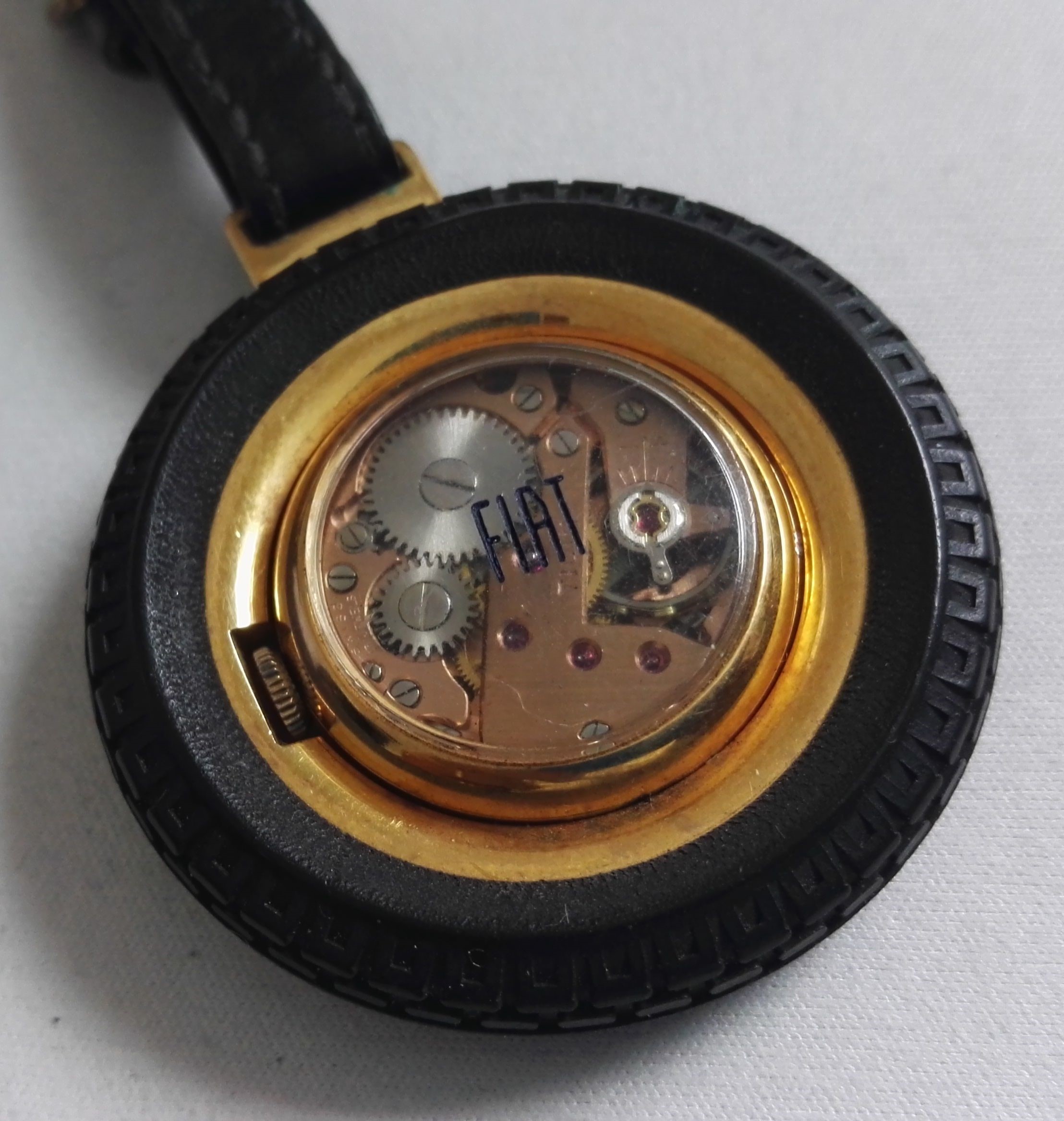 Anonimo Ticin Rare vintage key ring watch for Fiat gold plated silver dial manual winding mm 40 good | San Giorgio a Cremano