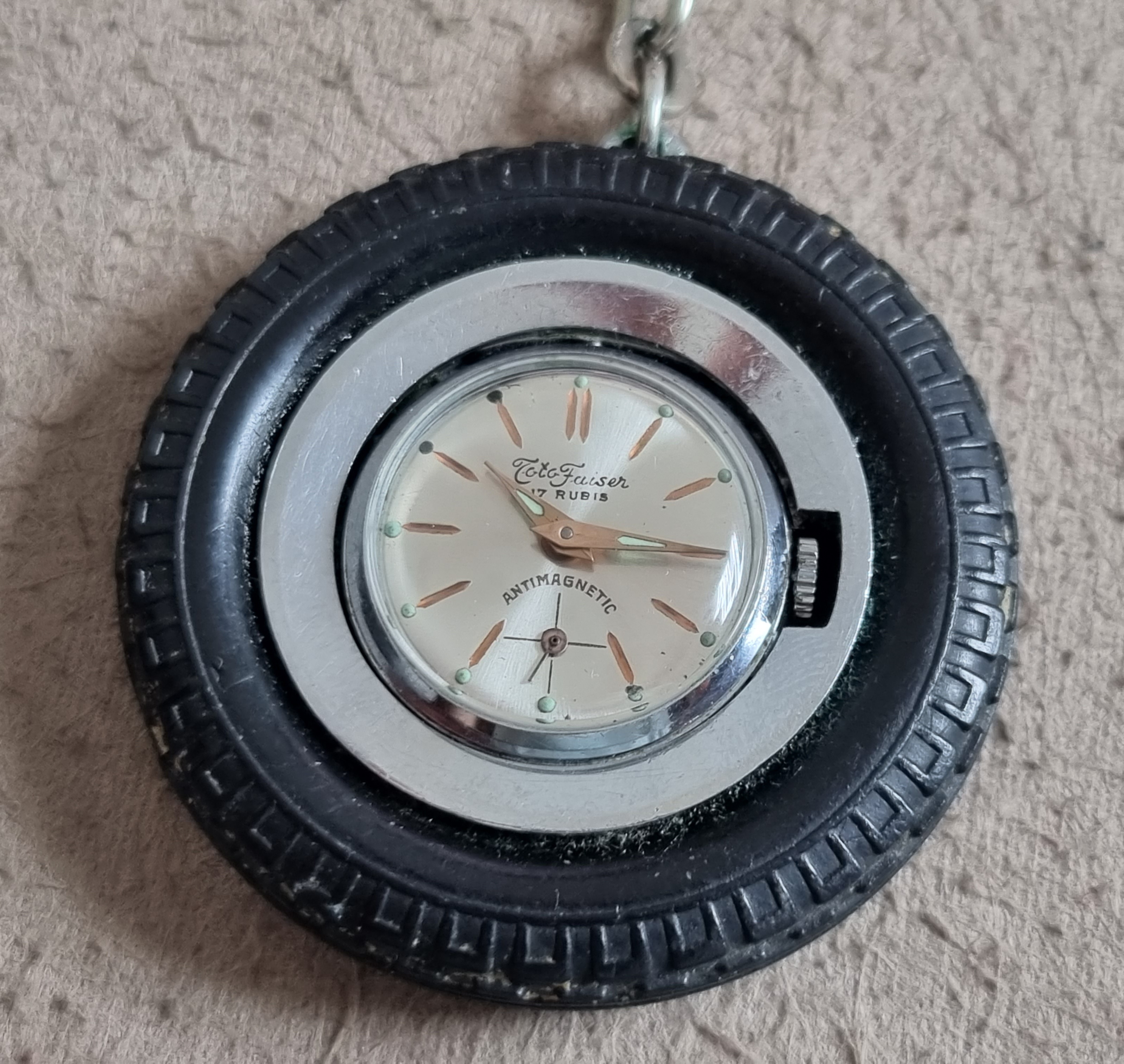 Anonimo Toto Faiser pocket watch keychain wheel watch steel mm 45.5 manual winding good condition | San Giorgio a Cremano