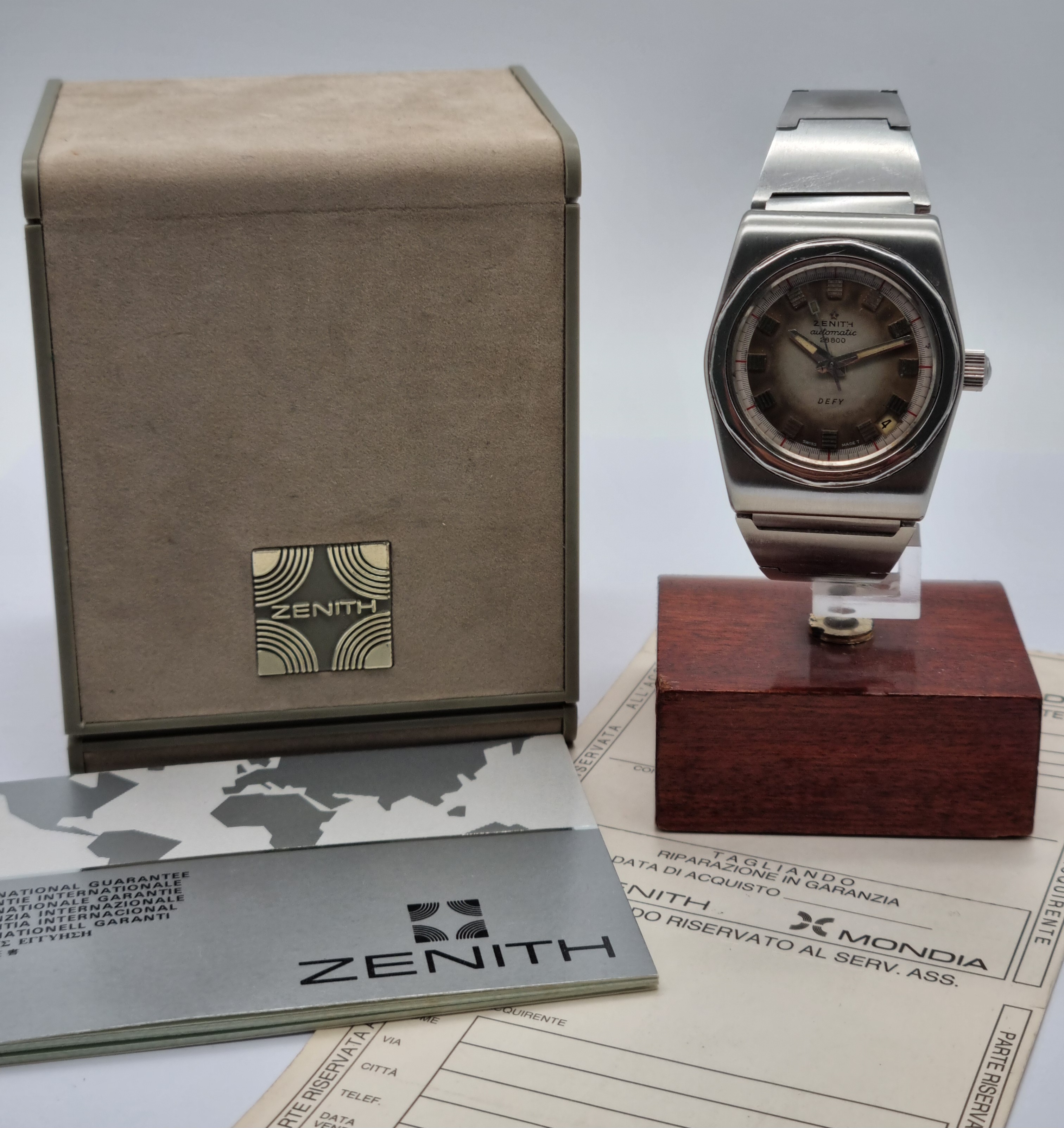 Zenith Defy Defy 28800 brown dial vintage diver steel mm 38x45 automatic lobster bracelet full set | San Giorgio a Cremano