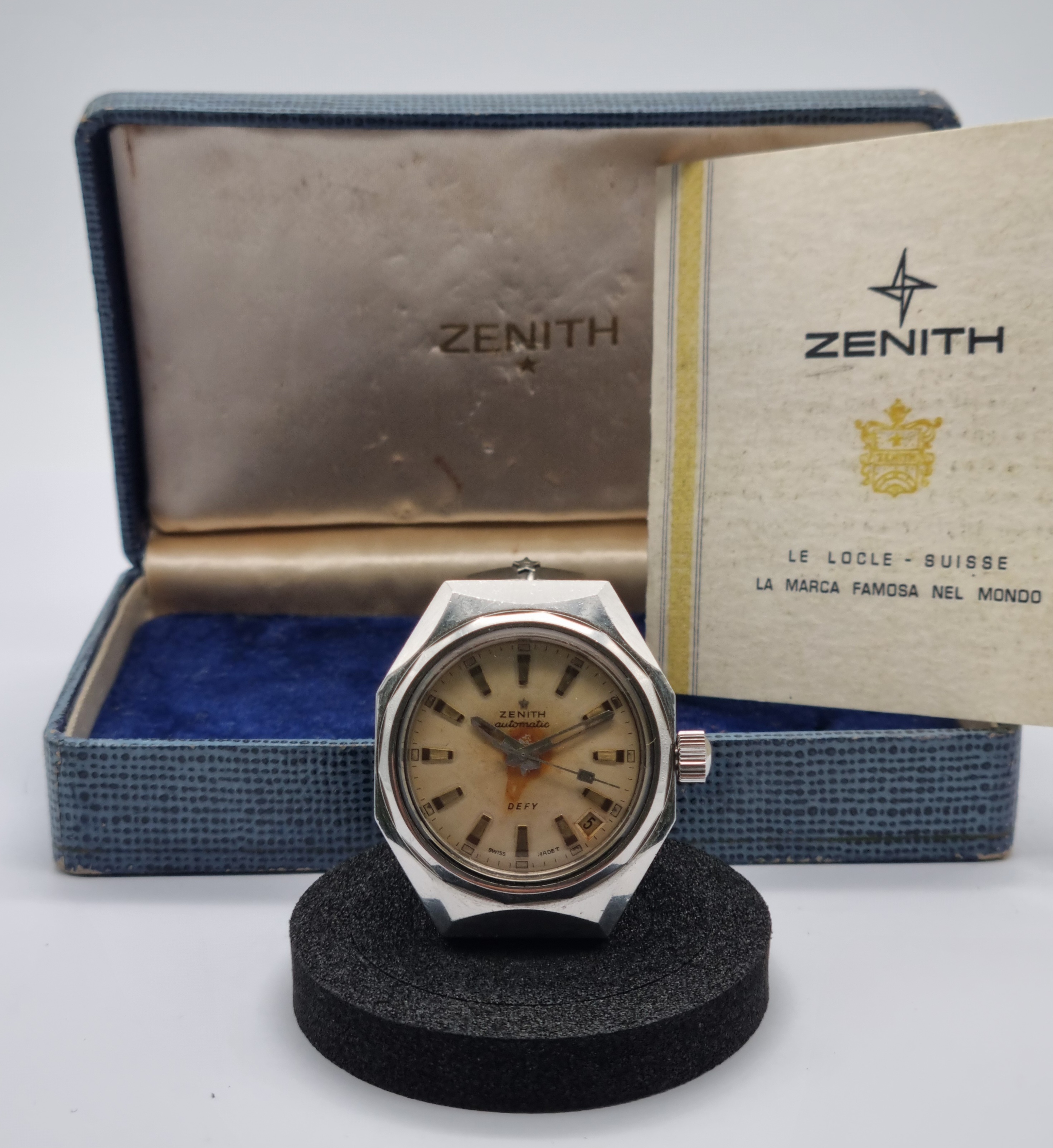 Zenith Defy Defy " Creme Caramel " Dial vintage diver mm 37 on leather black good full set | San Giorgio a Cremano