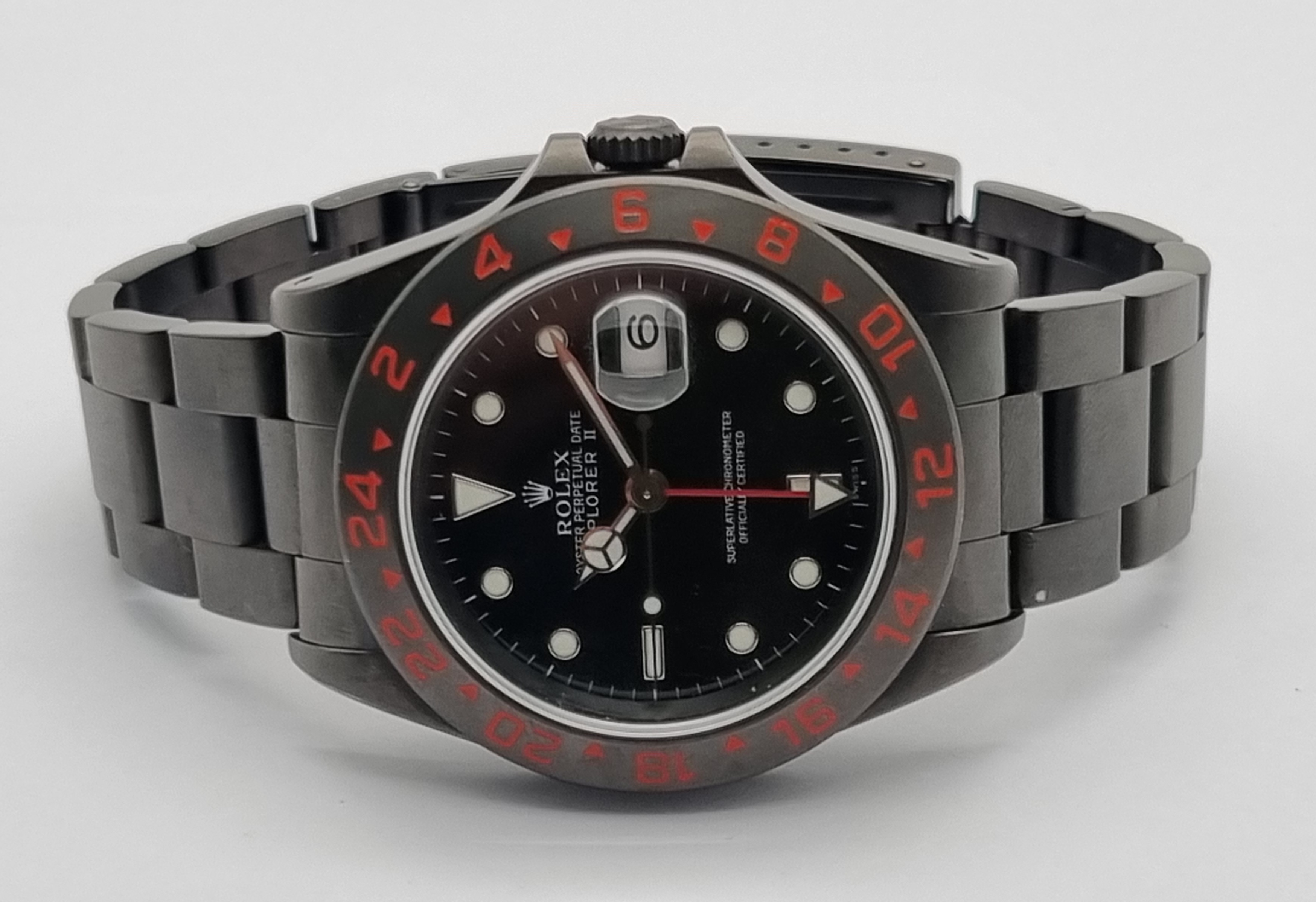 Rolex Explorer II Explorer II Black PVD Coated Stainless Steel Watch Red Numerals Bezel W Series - Box | San Giorgio a Cremano