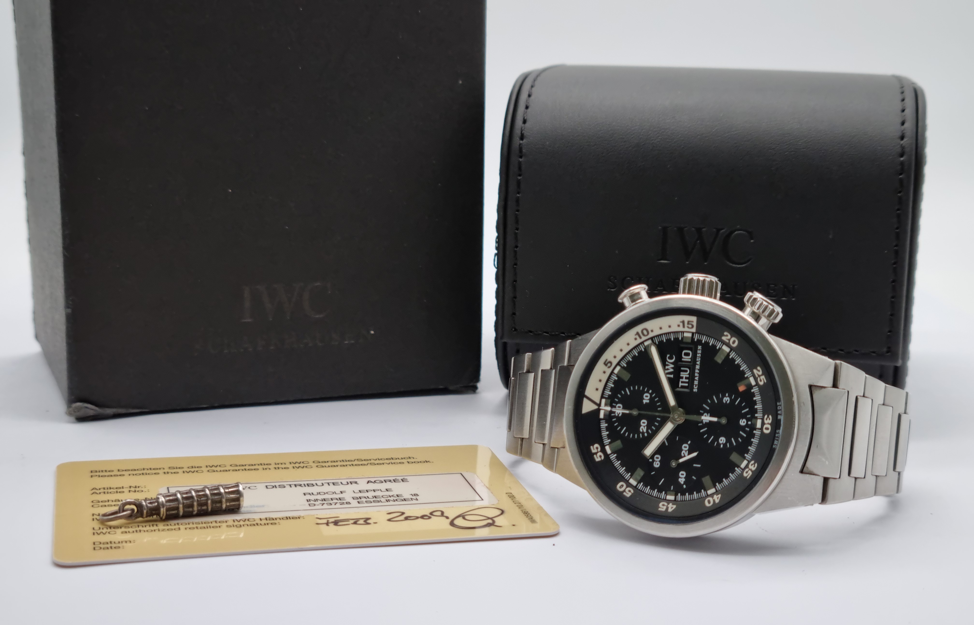 IWC Aquatimer Aquatimer Chronograph IW371928 Steel Mm 42 Black Dial Bracelet Automatic Box And Card 2009 | San Giorgio a Cremano