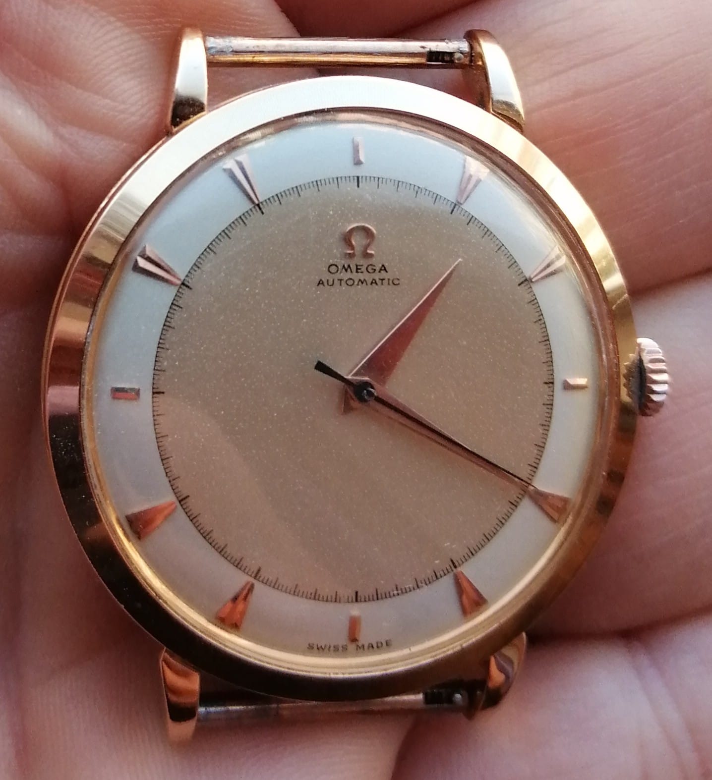 Omega Classic RARE 38 MM REF.2481SC PINK GOLD 18KT OVERSIZE AUTOMATIC TOP CONDITION - BOX | San Giorgio a Cremano