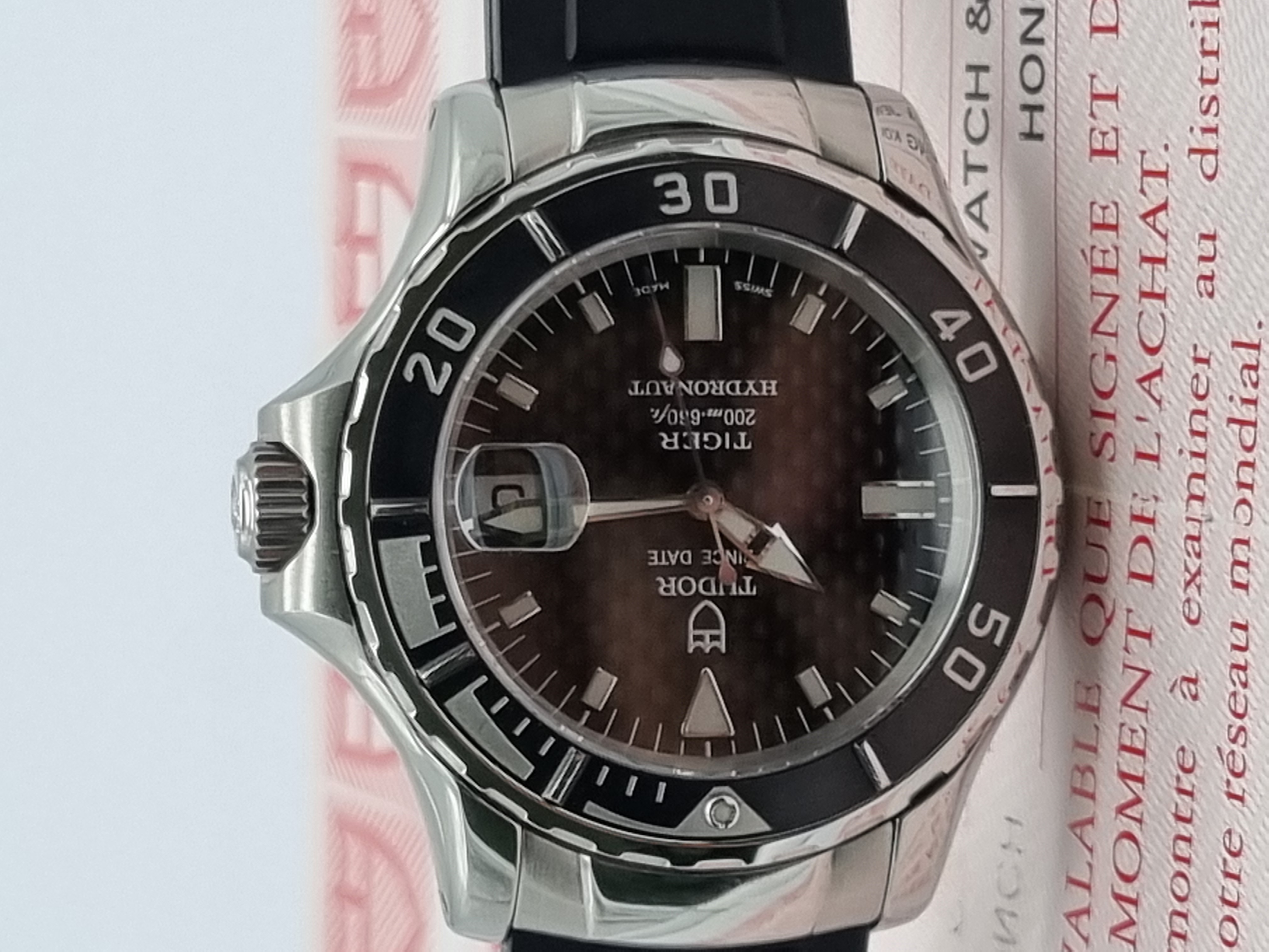 Tudor Hydronaut Hydronaut Prince Date Tiger Diver Black Carbon Dial S/S 89190P Rubber Black 40mm Warranty | San Giorgio a Cremano