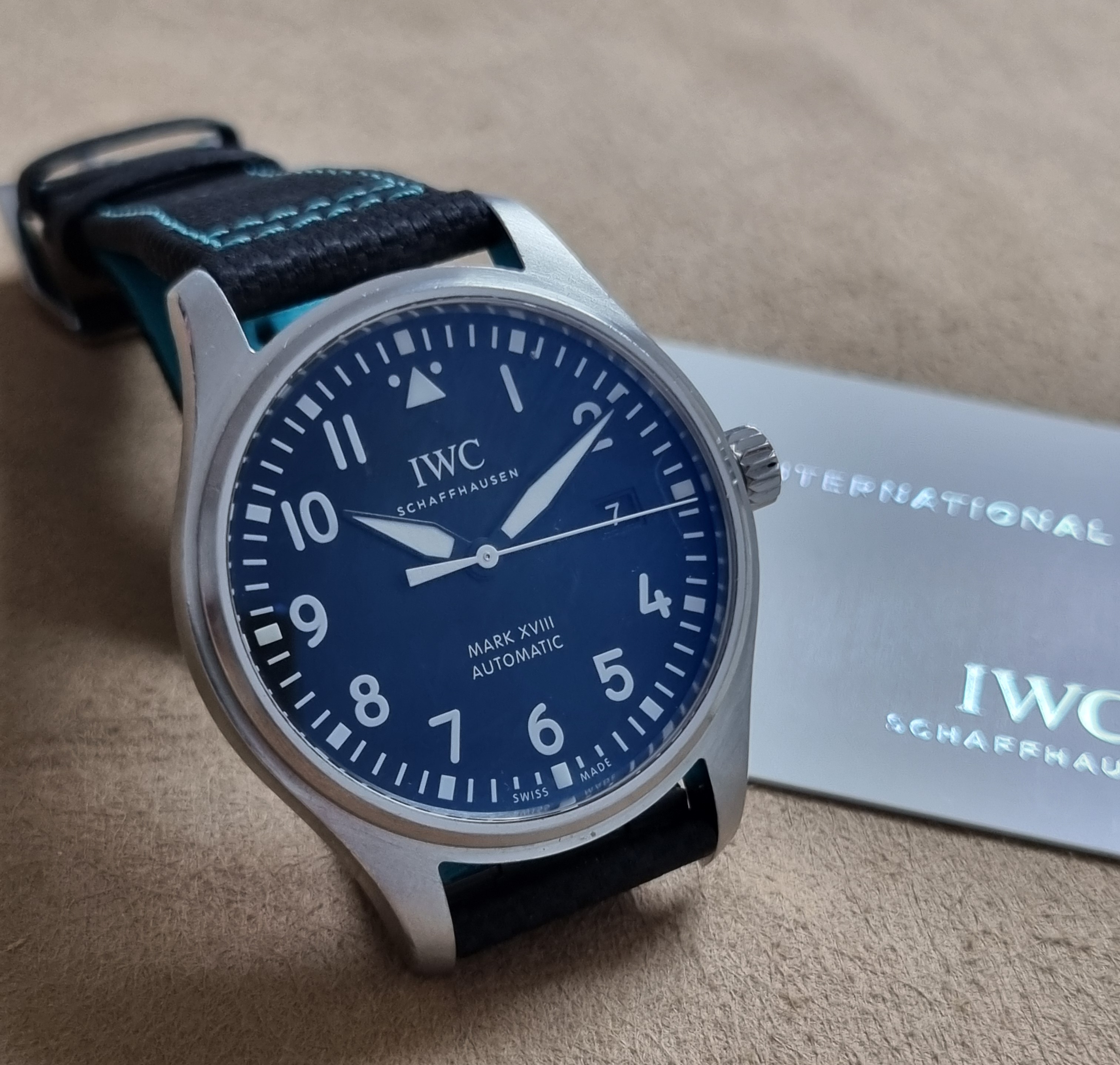 IWC Pilot Pilot Mark XVIII Ref. IW327001 Steel 40 Mm Black Dial Automatic Kevlar Strap Card 2017 | San Giorgio a Cremano