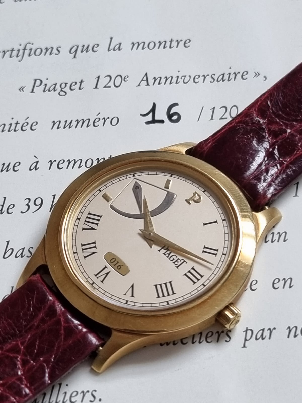 Piaget Altiplano Altiplano 91010 18k Yellow Gold Power Reserve On Leather Hand Winding 229P Limited 120 Pcs - Year 1994. | San Giorgio a Cremano