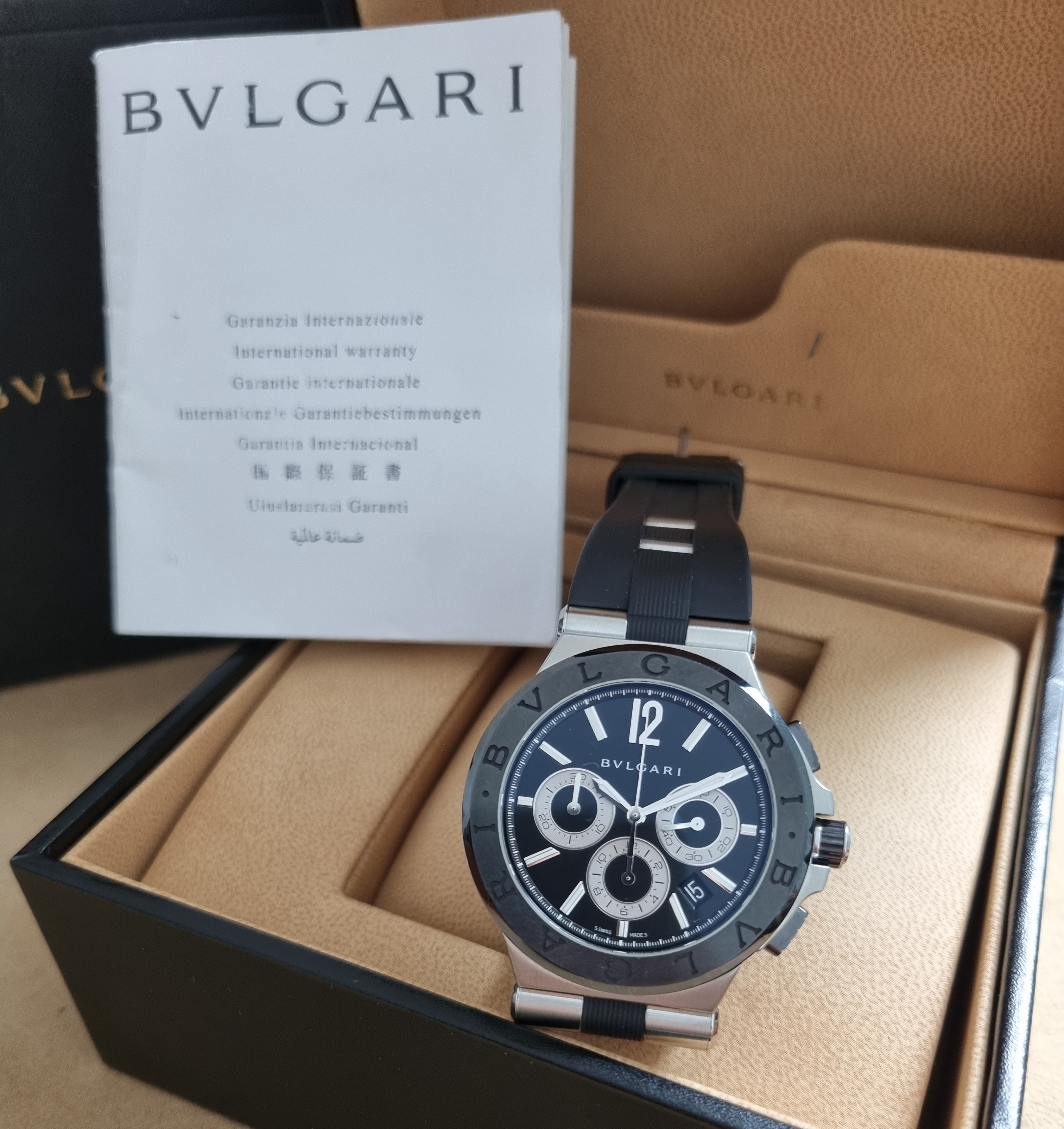 Bulgari Diagono Diagono DG42SCCH Chronograph Stainless Steel/Ceramic Men's Watch 42 Like New Full Set 2014 | San Giorgio a Cremano