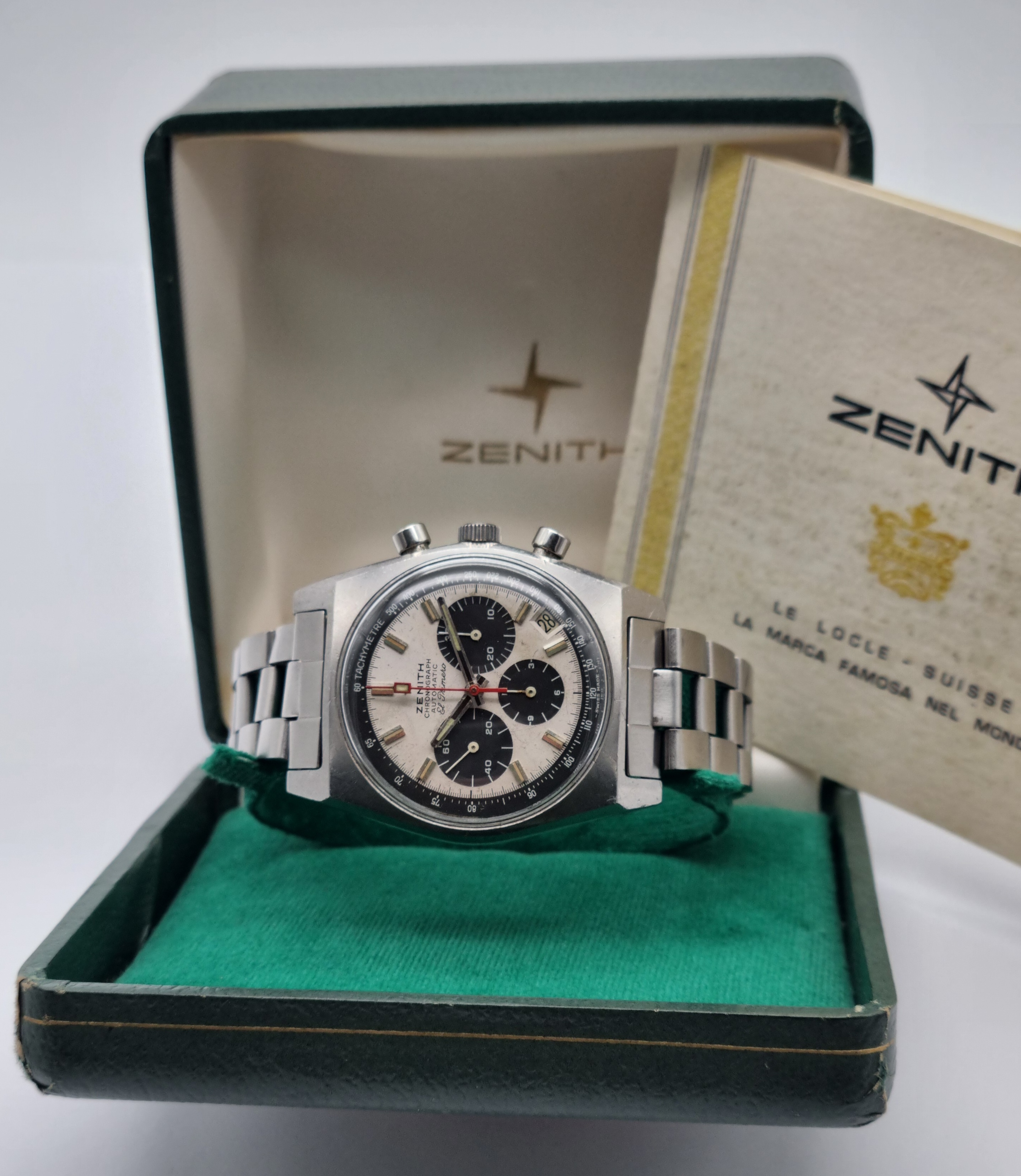 Zenith El Primero A384 Panda dial caliber 3019Phc just serviced Gay Freres 3-71 - box and paper | San Giorgio a Cremano